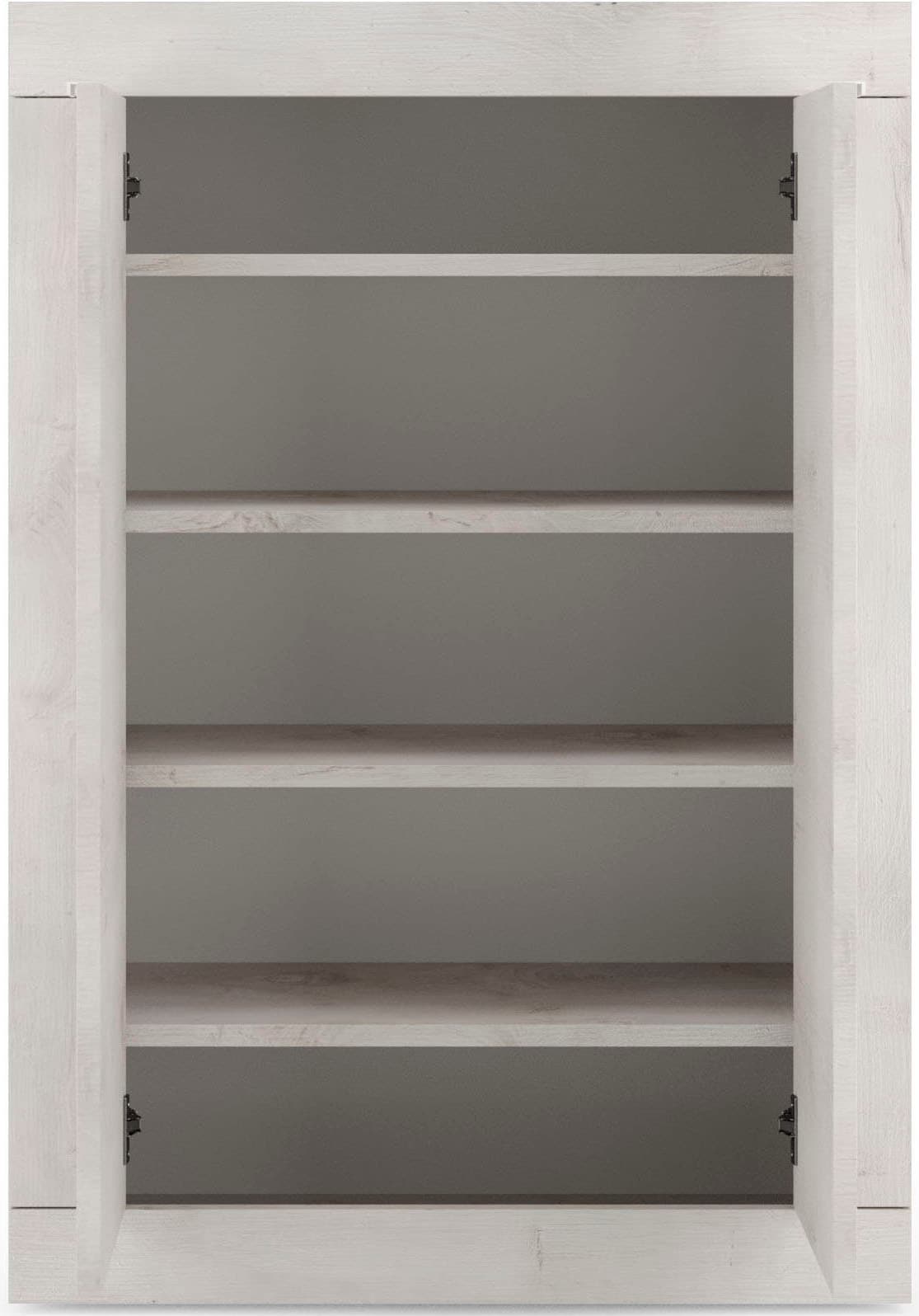 Home affaire Armoire à chaussures »Basic Breite 78 cm, Höhe 116 cm, Schuhkommode,« moderne Rahmenoptik, Metallgriffe, 4 Einlegeböden