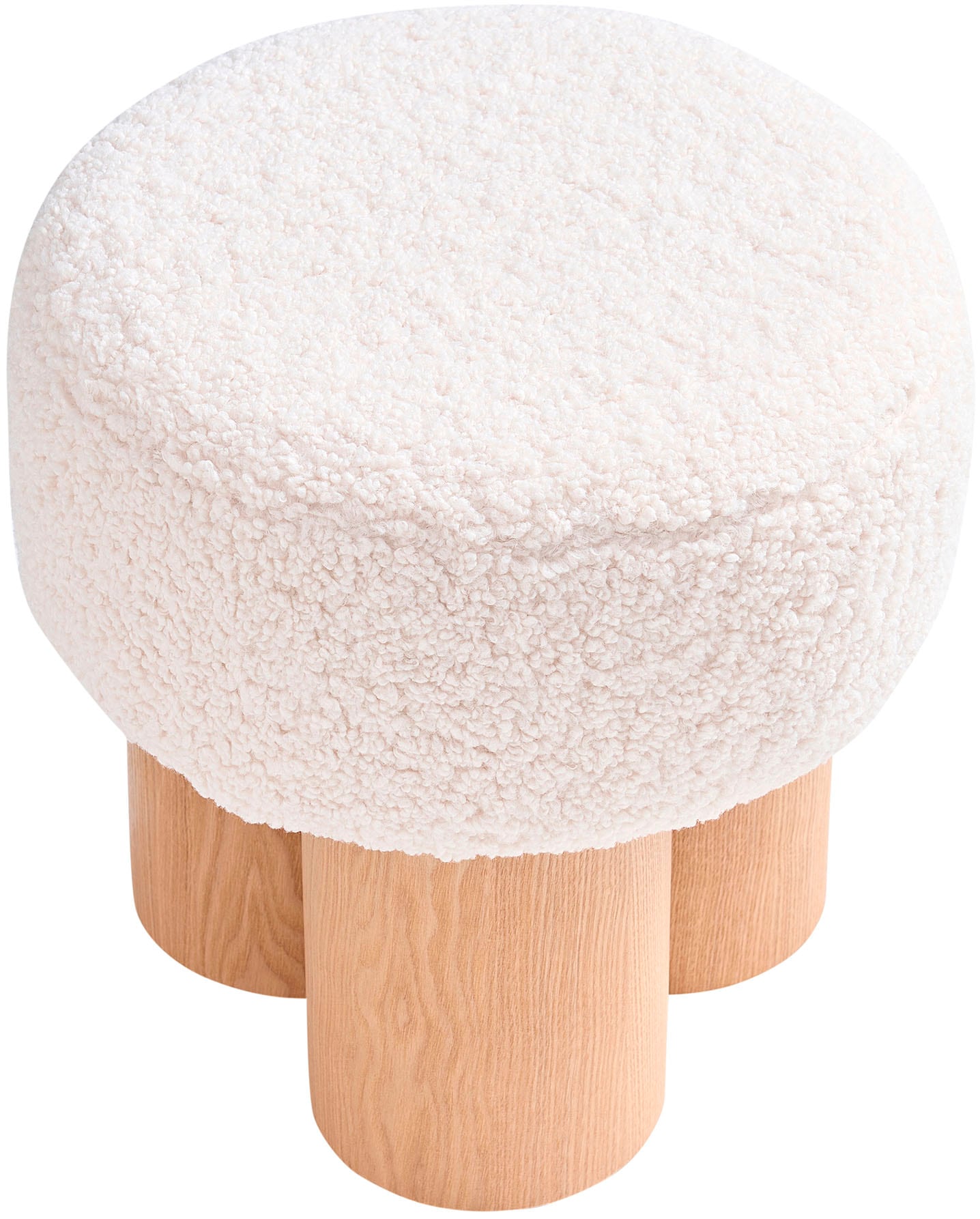 SalesFever Pouf »mit Teddyfell-Sitzfläche – Grosser Plüsch-Pouf« 1 cuis tlg. Weicher Design-Hocker für Wohnzimmer & Schlafzimmer