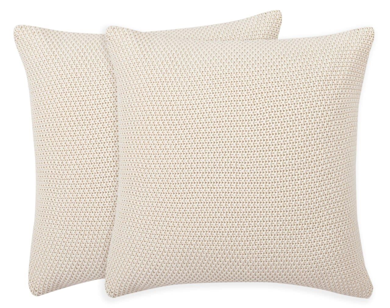 GOODproduct Coussin décoratif »Phelon, 2 Stk., 100% Baumwolle, Strick, ohne Füllung, Dekokissen« Avant : motif tricoté, 100% coton, doux, uni