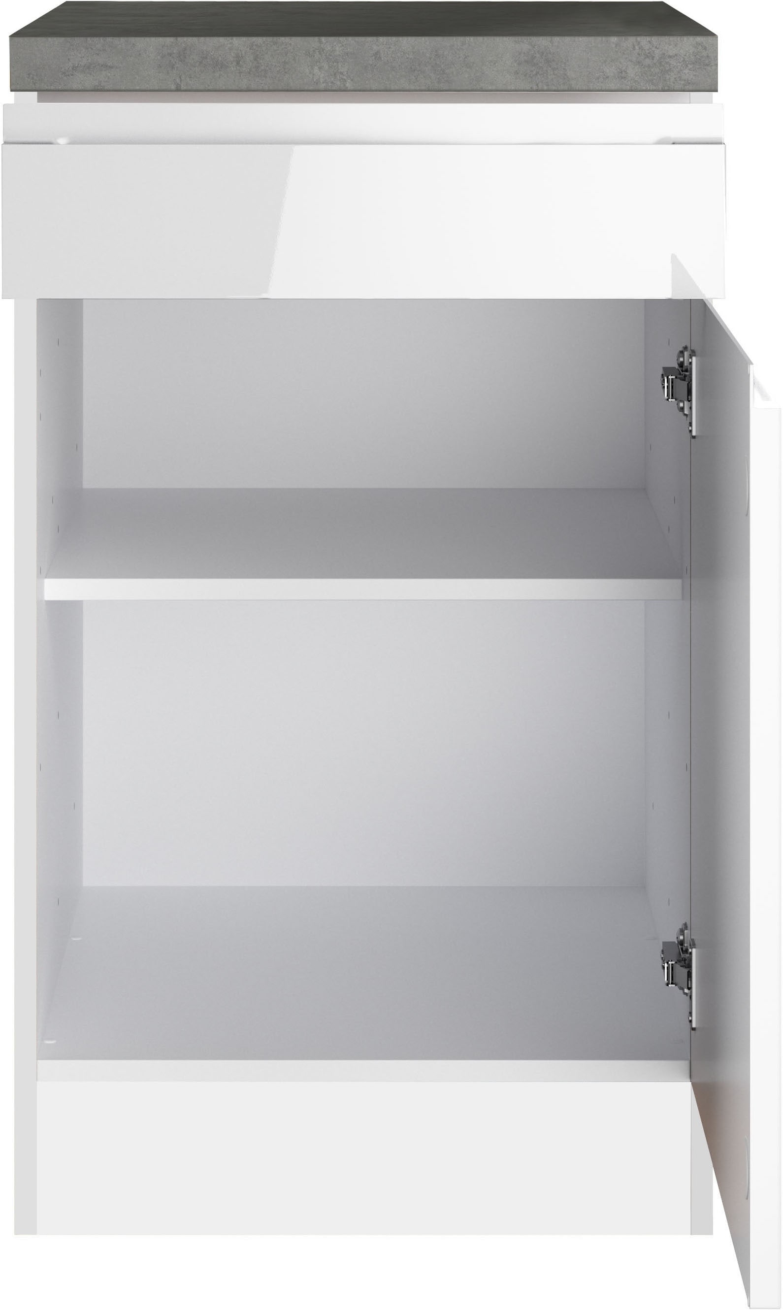 KOCHSTATION Armoire basse »KS-Virginia,neu in verbesserter Ausführung« Rangement, Softclose, avec plan de travail CPL,  largeur 50 cm, 1 porte, 1 tiroir, fonction soft-close
