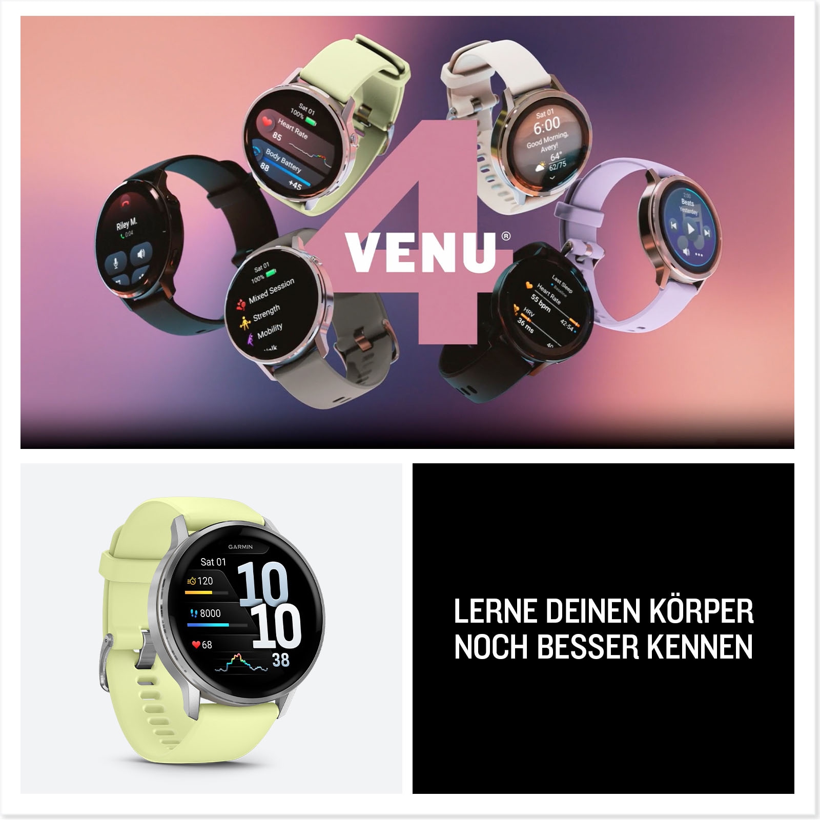 Garmin Smartwatch »Venu 4« (3,53 cm / 1,4 ″) Garmin