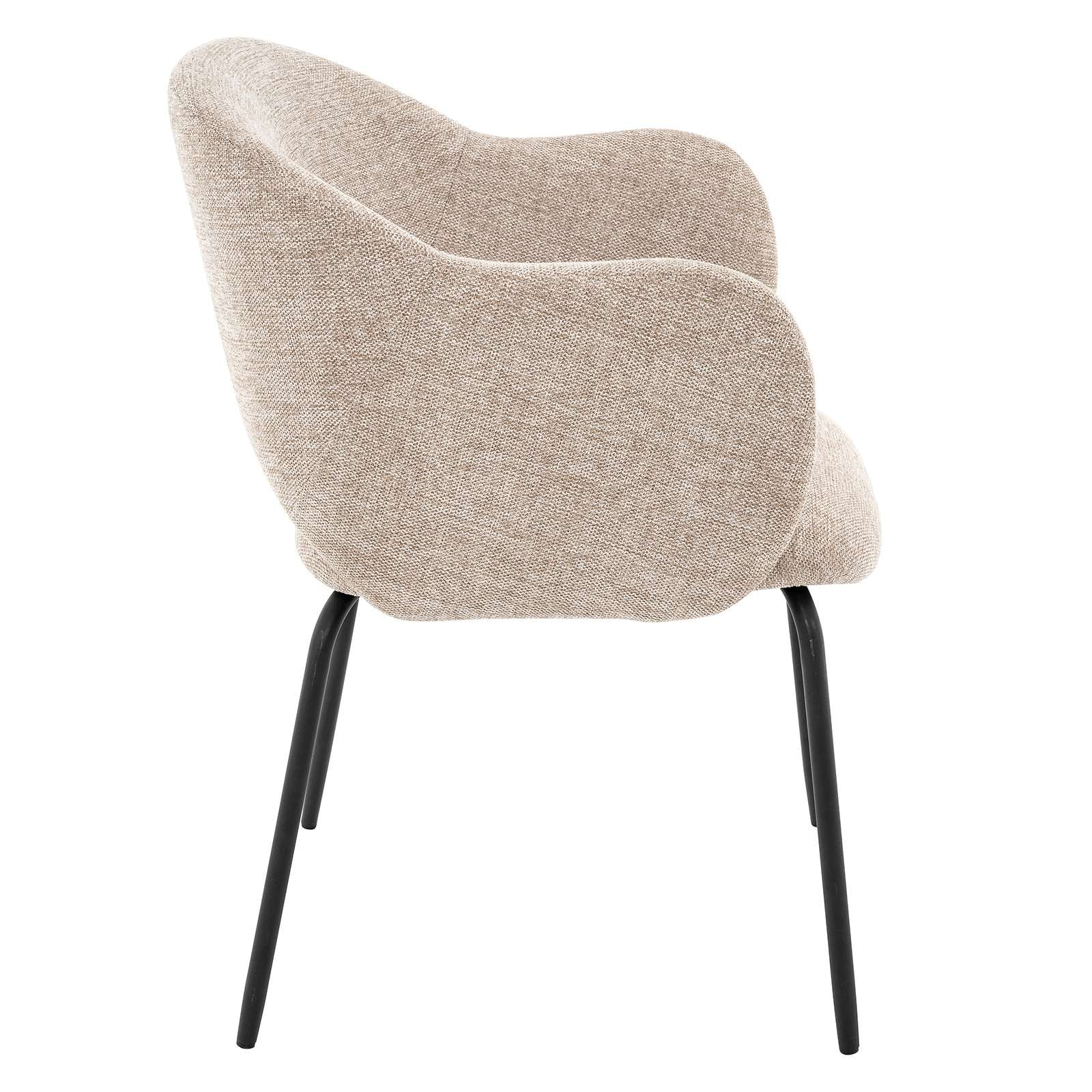 GOODproduct Chaise de salle à manger »Friedaa« (Set) 2 cuismit schwarzen Metallbeinen, Webstoffbezug, Sitzhöhe 46 cm