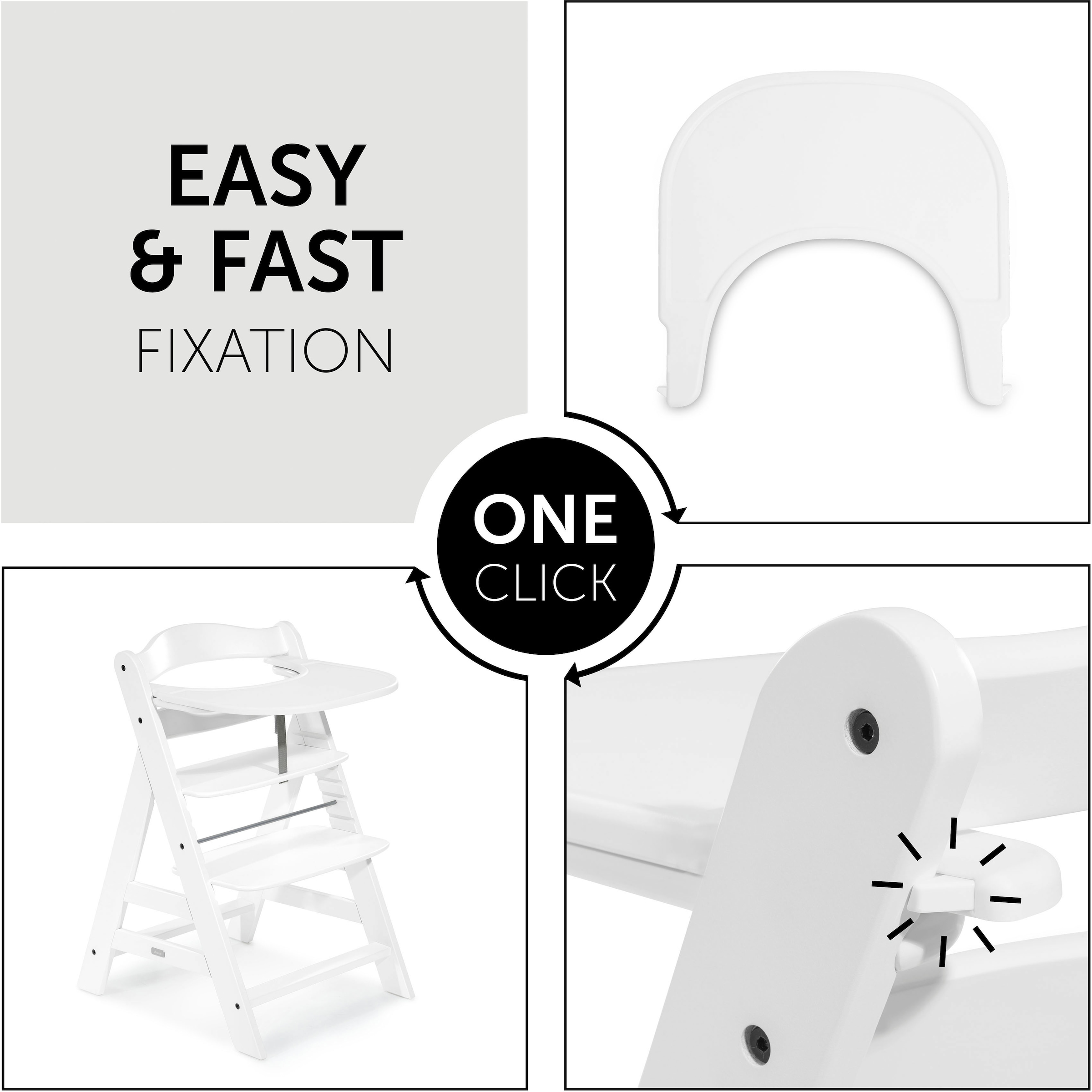 Hauck Hochstuhltablett »Alpha Click Tray, weiss« für Hauck Hochstuhl Alpha+