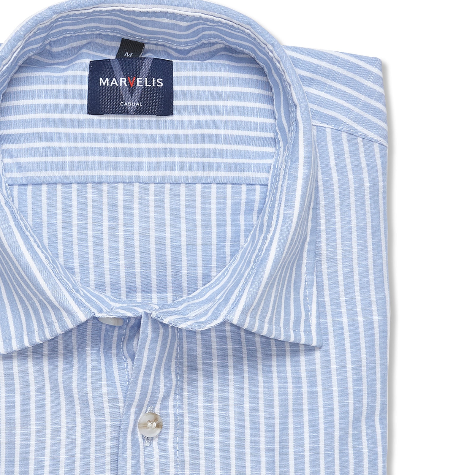 MARVELIS Langarmhemd im Streifen-Look, Businesshemd, Kentkragen,