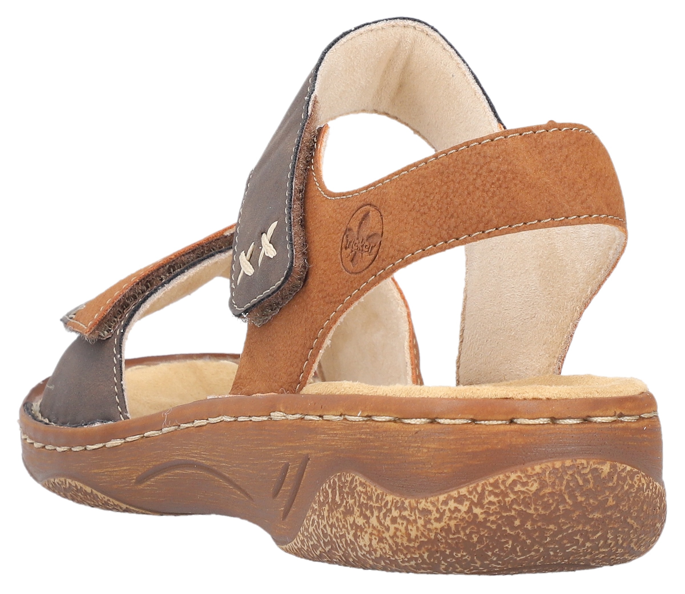 Rieker Sandale  Riemchensandale, Sommerschuh, Sandalette, Klettschuh mit Keilabsatz