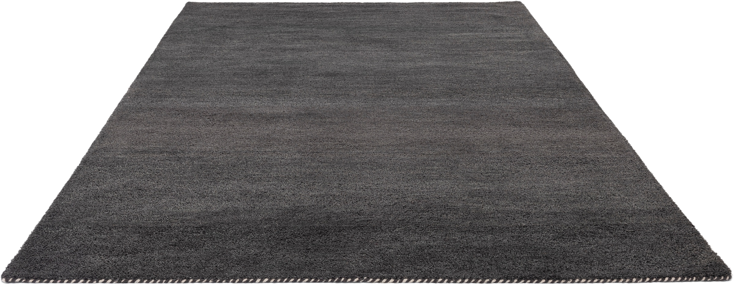 THEKO Wollteppich »Gabbeh Uni, Handgefertigt, meliert, auch als Läufer erhältlich, Wolle« rechteckig 14 mm Höhe Schlafzimmer, Wohnzimmer, Esszimmer, auch als Läufer oder rund