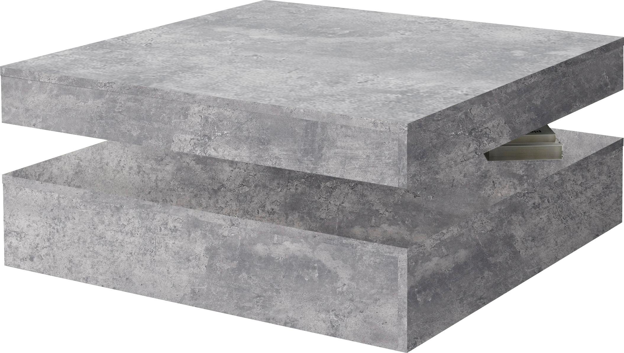 FORTE Table basse avec fonction, plateau de table pivotant, largeur env. 78x78 cm