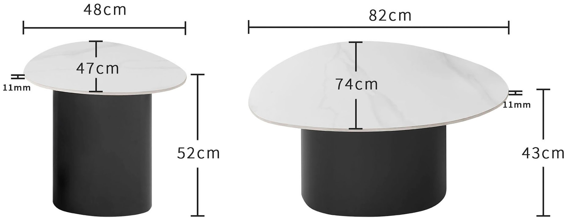 GOODproduct Table basse »Craco« Set,  2er-Set, in unterschiedlichen Höhen, ideal als Ablagefläche