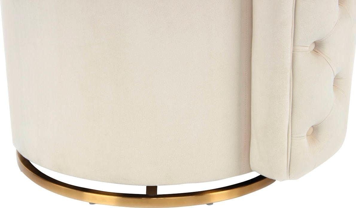 Kayoom »Drehsessel Beverly 125, drehbar, Gestell aus Eisen,samtige Oberfläch« 1 cuis tlg. rond, glamour, dos matelassé, fauteuil pivotant arrondi