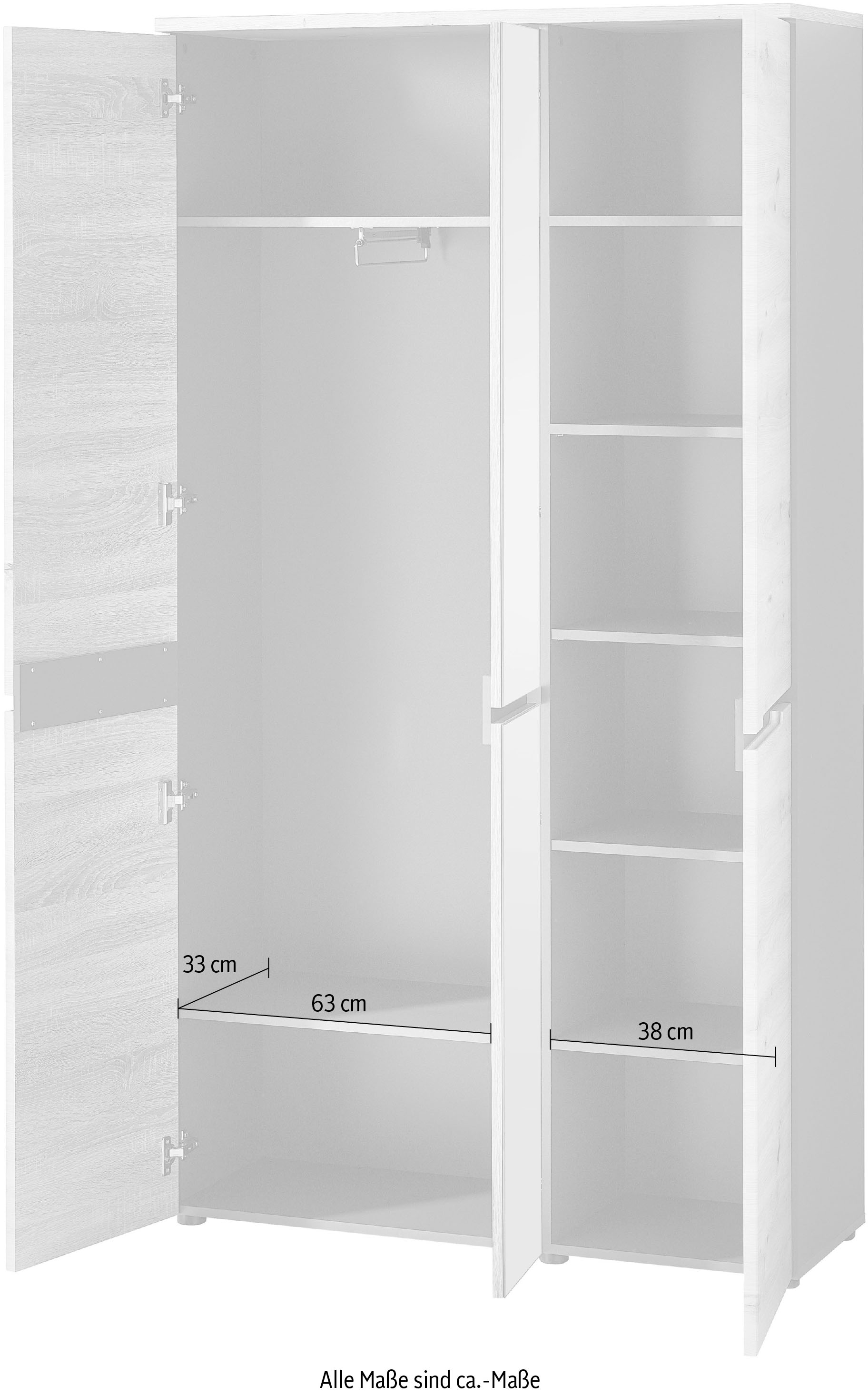 Innostyle Garderobenschrank »MEMPHIS« OTTOs Choice,  Artisan Eiche Optik, viel Stauraum