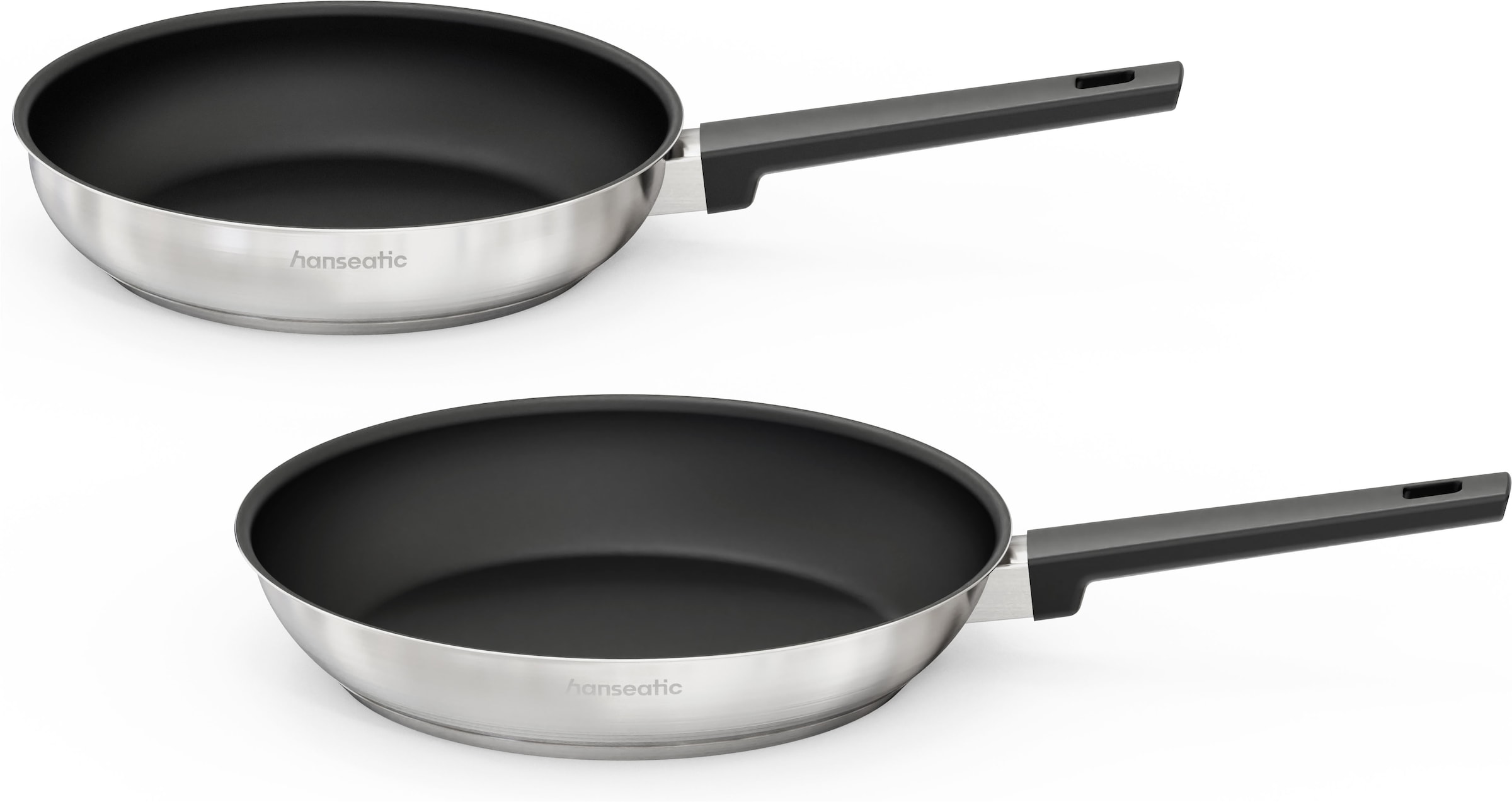 Hanseatic Pfannen-Set »SMART« Edelstahl 18/10 Set, 1x Pfanne Ø 24 cm und 28 cm, 2 tlg. Pfannen mit Antihaftbeschichtung, für alle Herdarten, inkl. Induktion