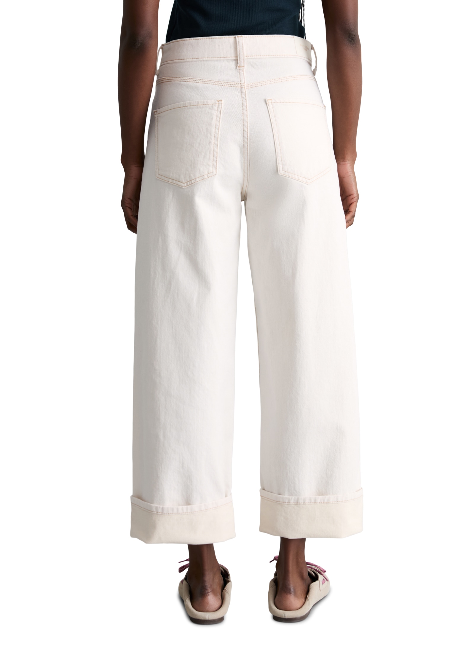 Marc O'Polo DENIM Jeans 7/8 Modèle Tomma wide en denim stretch de haute qualité, taille haute