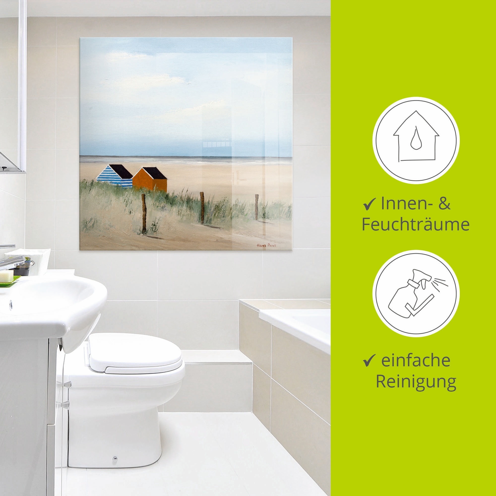 Artland Glasbild »Sonniger Morgen V« Strand 1 Stk. tlg. in verschiedenen Grössen