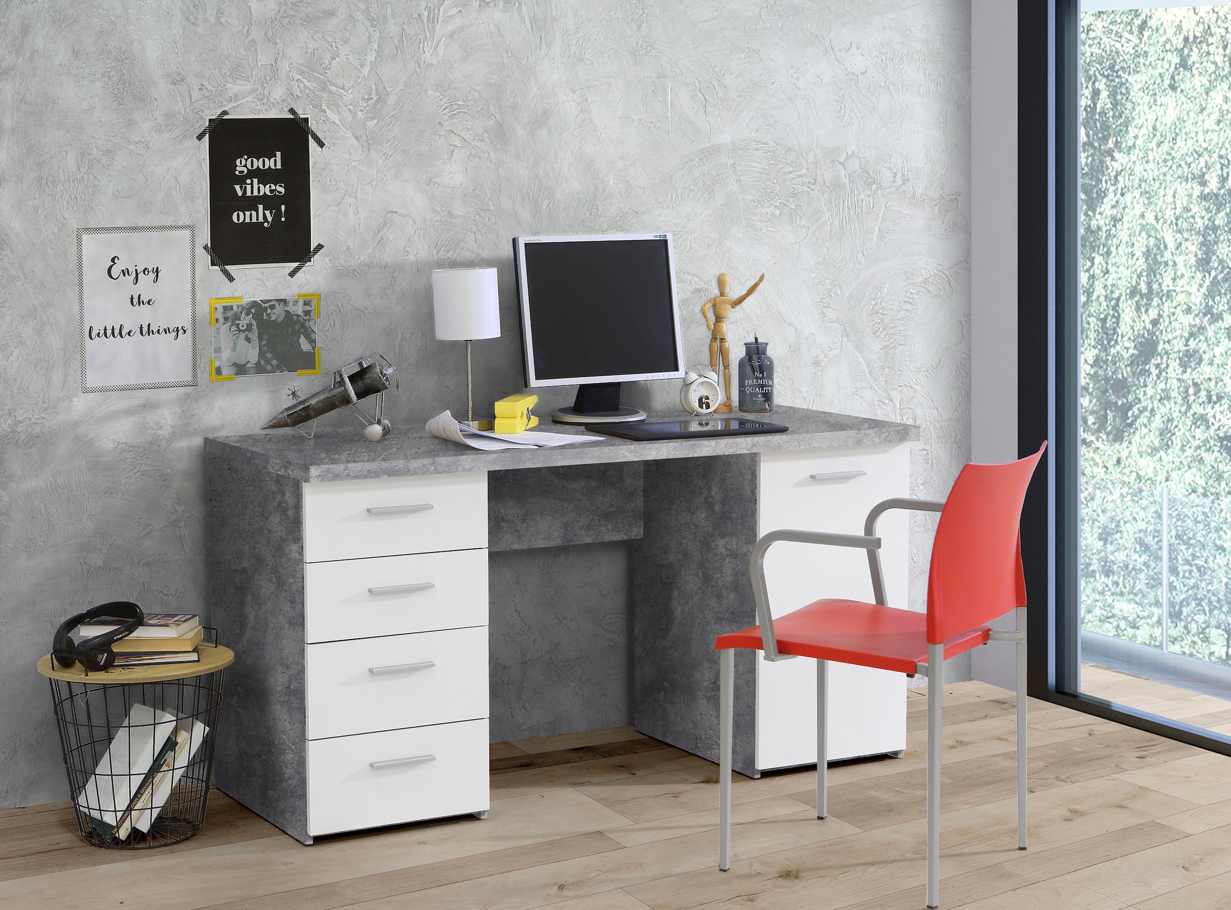 FORTE Schreibtisch »Netta« Breite 145 cm, mit Schubladen