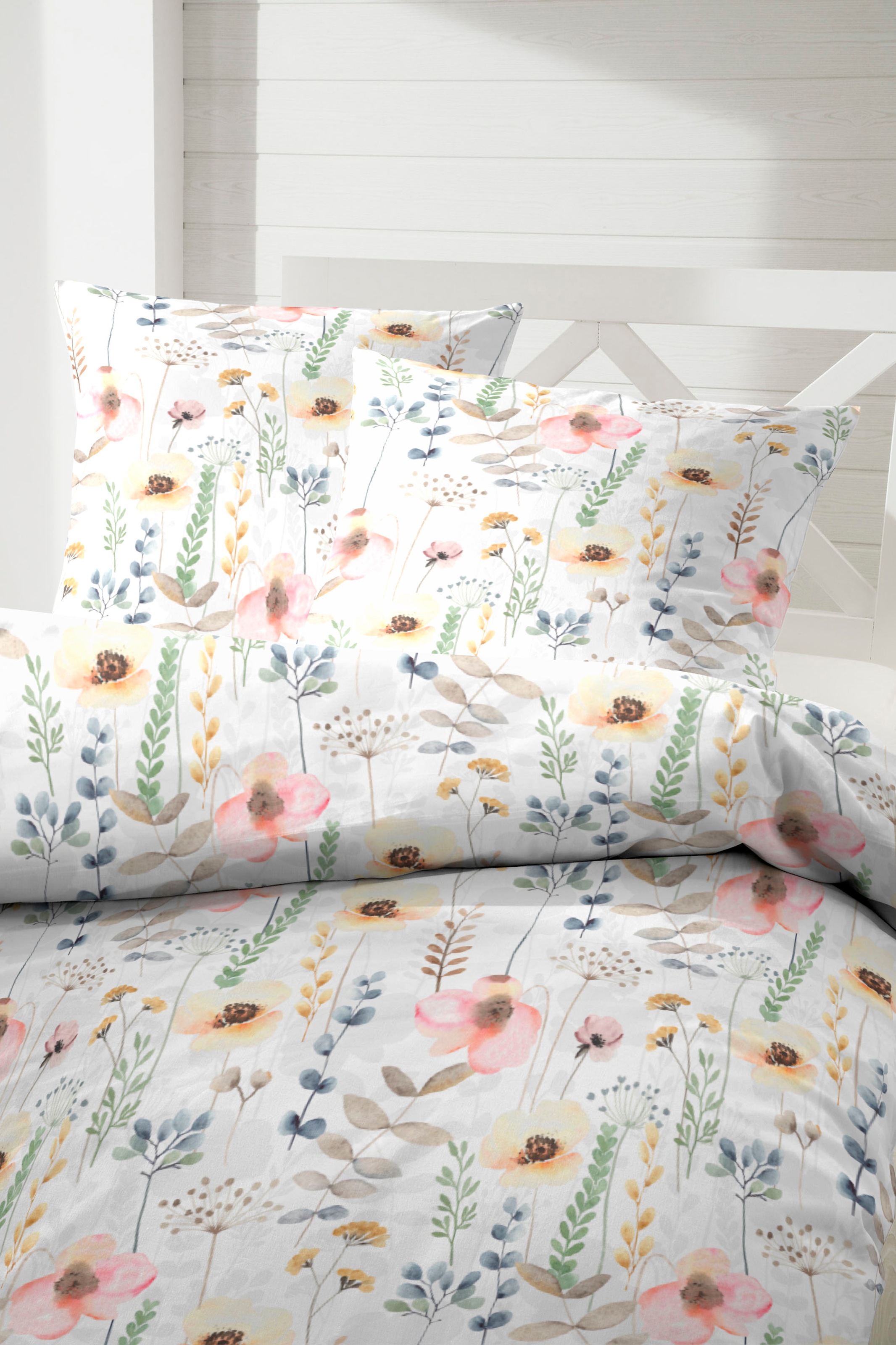 Primera Bettwäsche »Bio-Renforce Bettwäsche Fleur« 2 Stk. mit hübschen Blumenranken