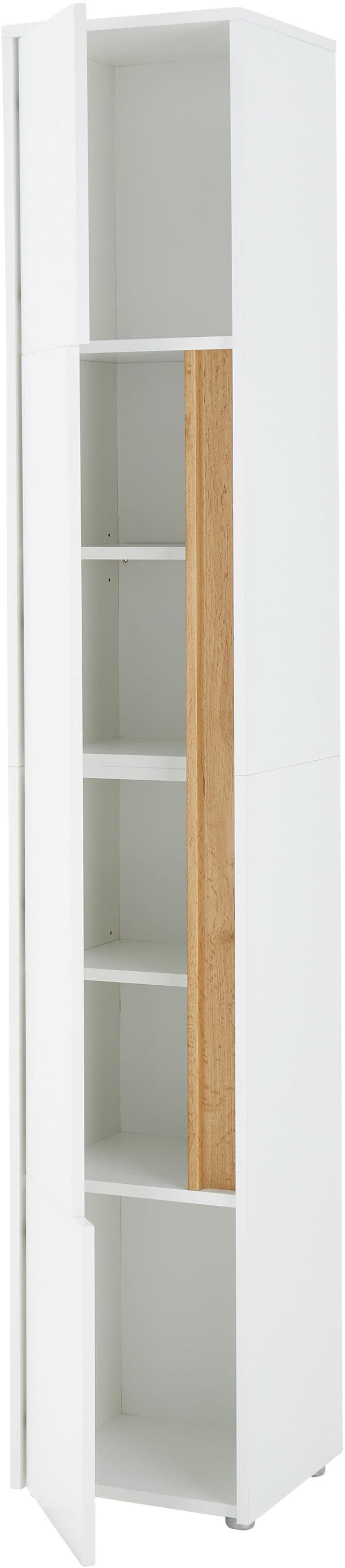 Home affaire Armoire haute »CITY/GIRON, Badschrank mit Griffmulde, Schrank in zeitlosem Design« in den Farben Weiss und Anthrazit verfügbar, viel Stauraum