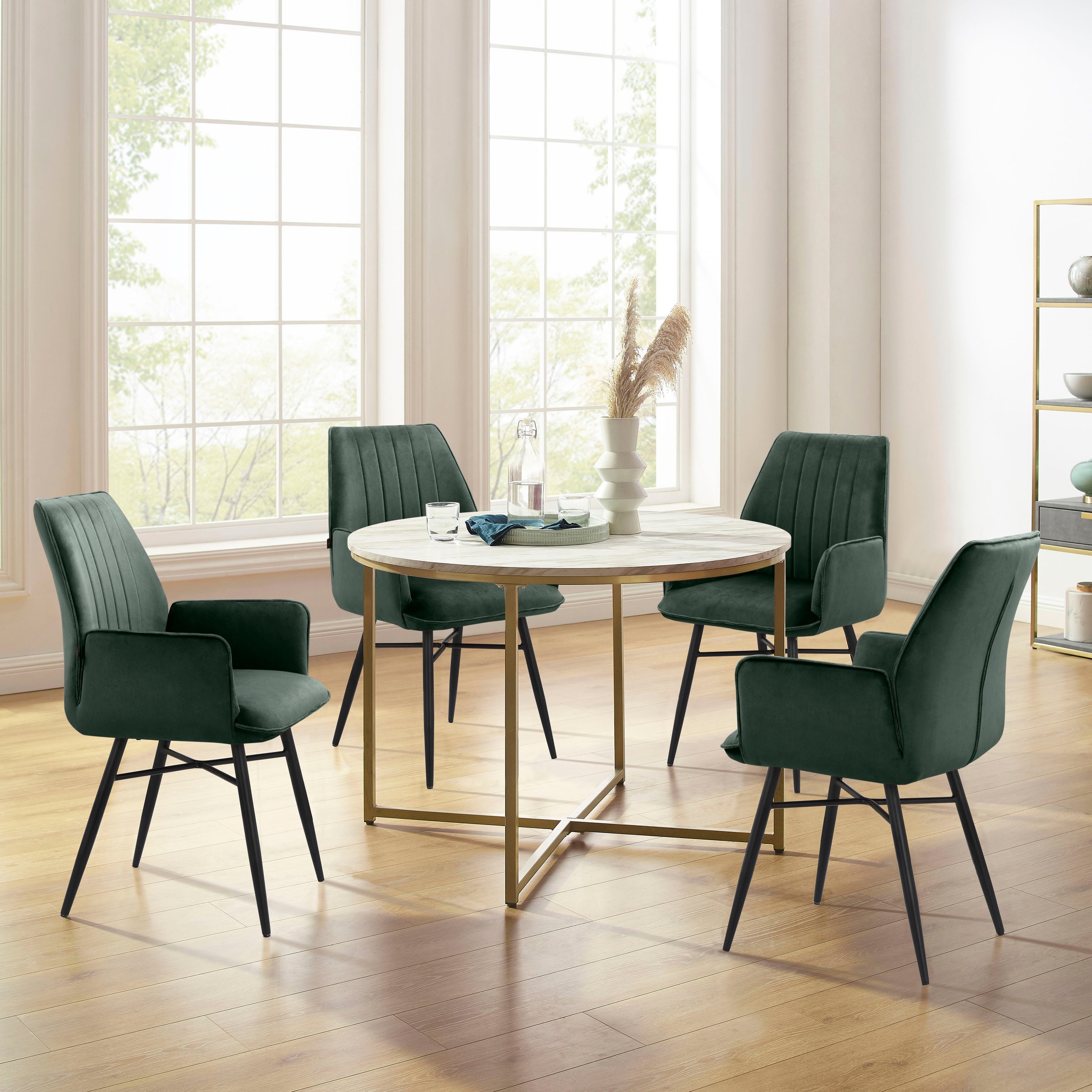 Leonique Chaise de salle à manger »Hrodwyn« () 2 cuisSitz gepolstert, mit horizontale Nähten am Rücken, Sitzhöhe 52 cm