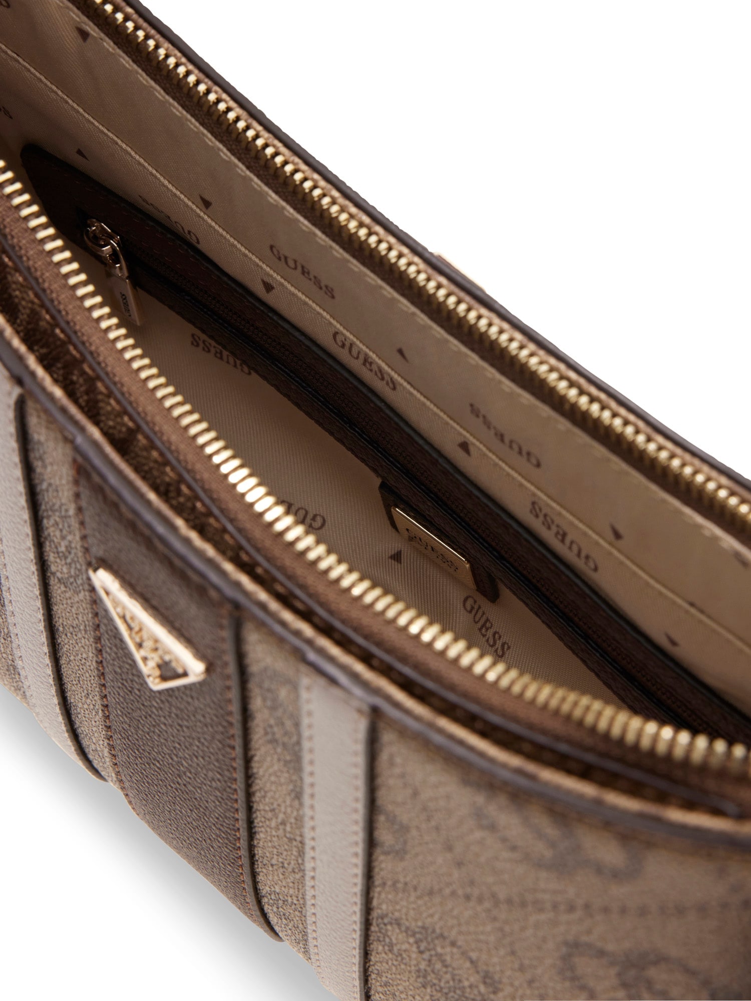 Guess Sac à bandoulière »NOELLE II TOP ZIP SHOULDER BAG« sac bandoulière pour femmes, sac à main avec élément ornemental logo GUESS