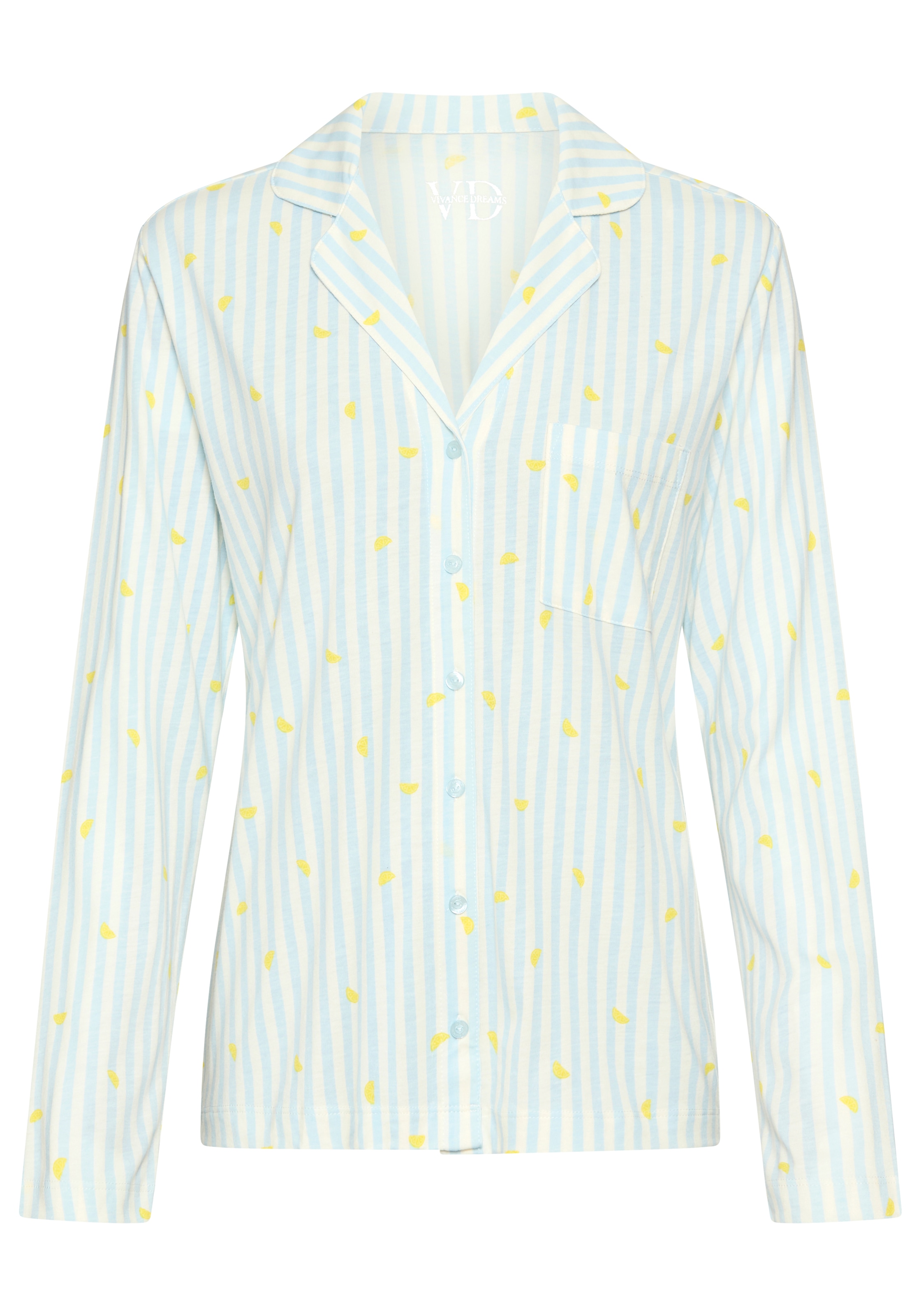 Vivance Dreams by Lascana Haut de pyjama avec joli imprimé rayures et fruits