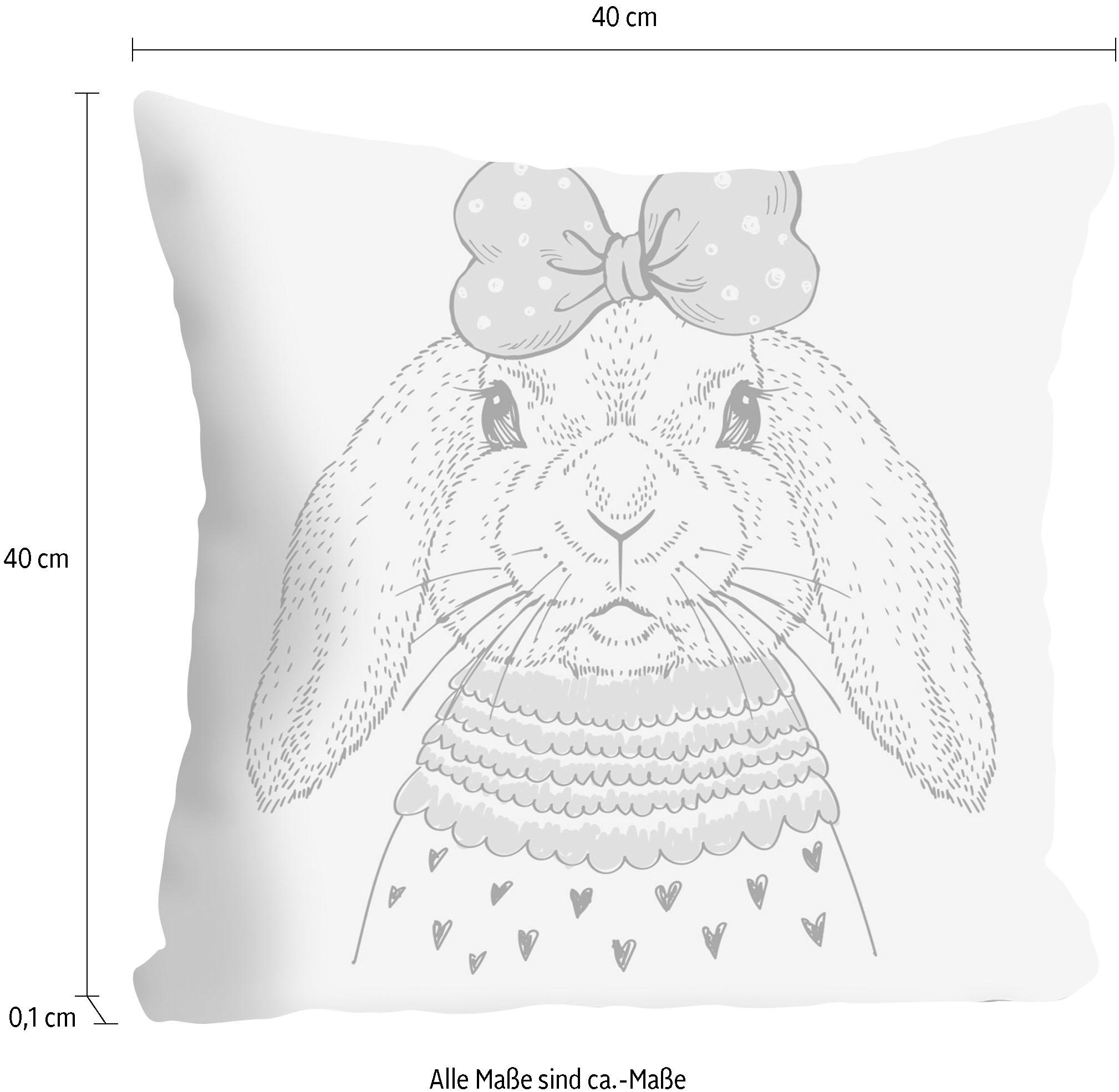 queence Coussin décoratif »Hase« housse de coussin sans rembourrage, 1 pièce