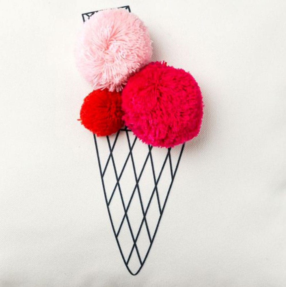 Creativ home Dekokissen »Kissen Icecream« mit niedlicher Wollapplikation