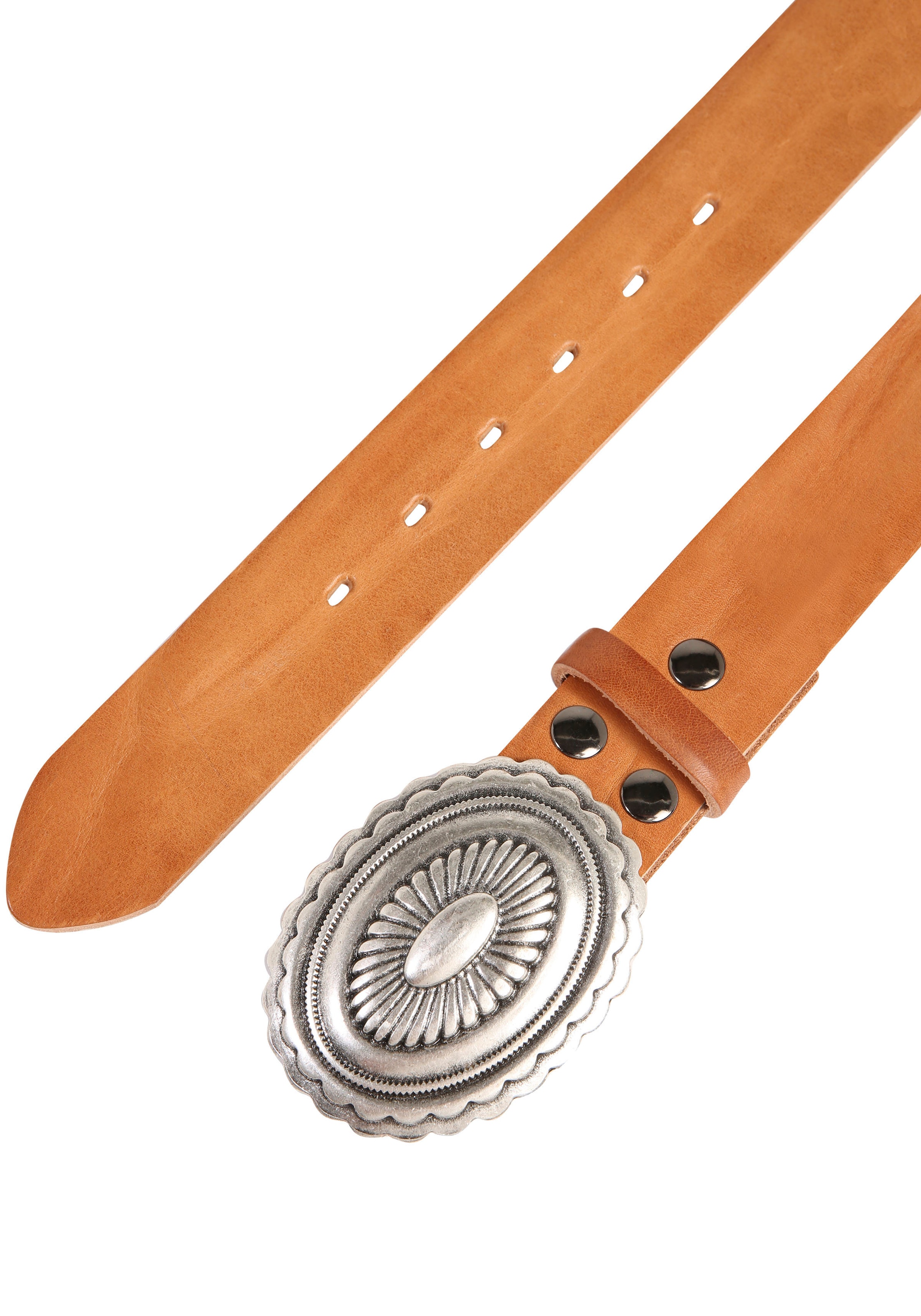 Rettungsring Gürtel Ledergürtel mit austauschbarer Schliesse »Mandala Silber«