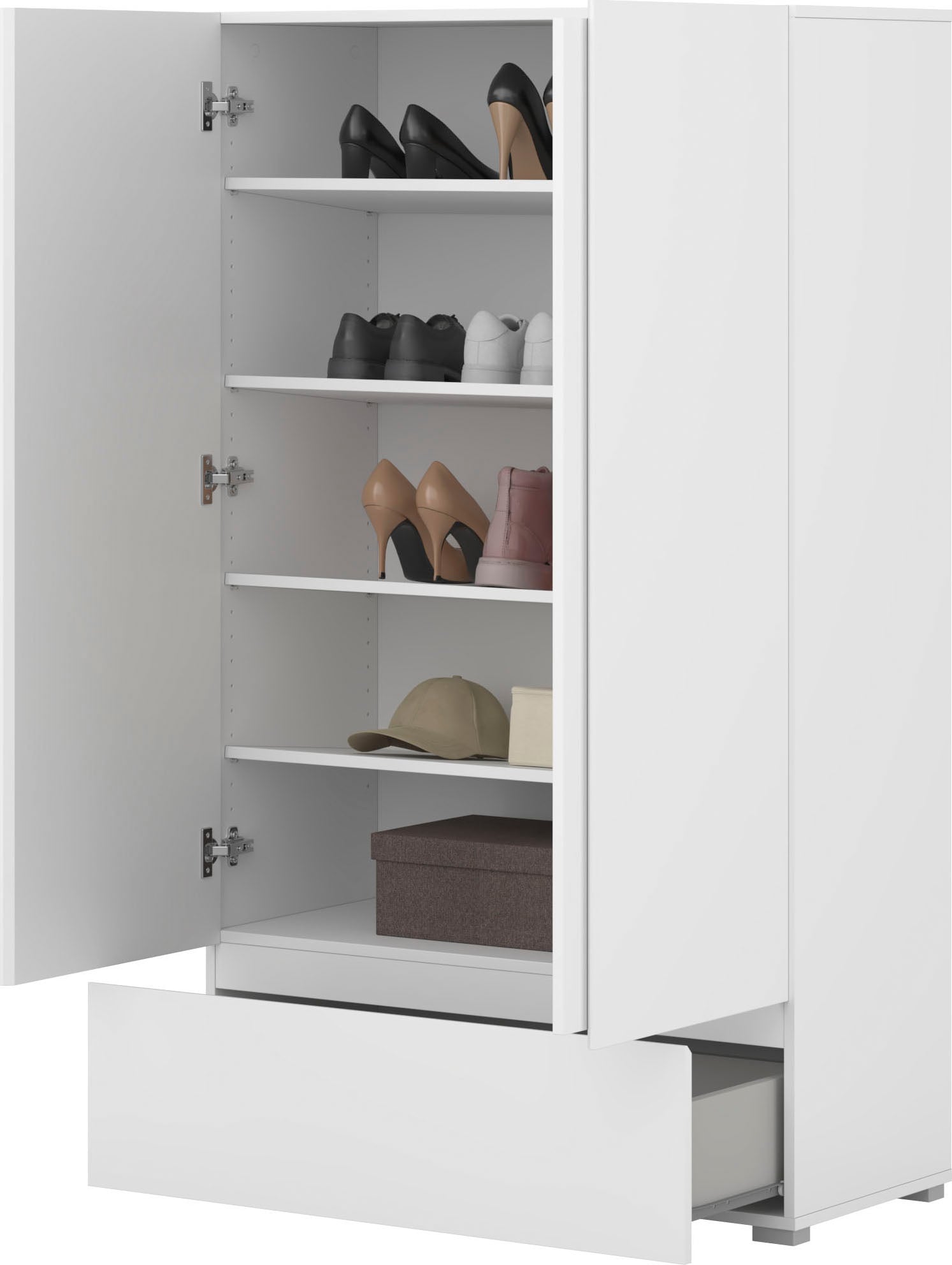 GOODproduct Mehrzweckschrank »Metric,Breite 89 cm, Highboard, Universalschrank, Garderobe« Waescheschrank mit viel Stauraum, Einlegeböden verstellbar
