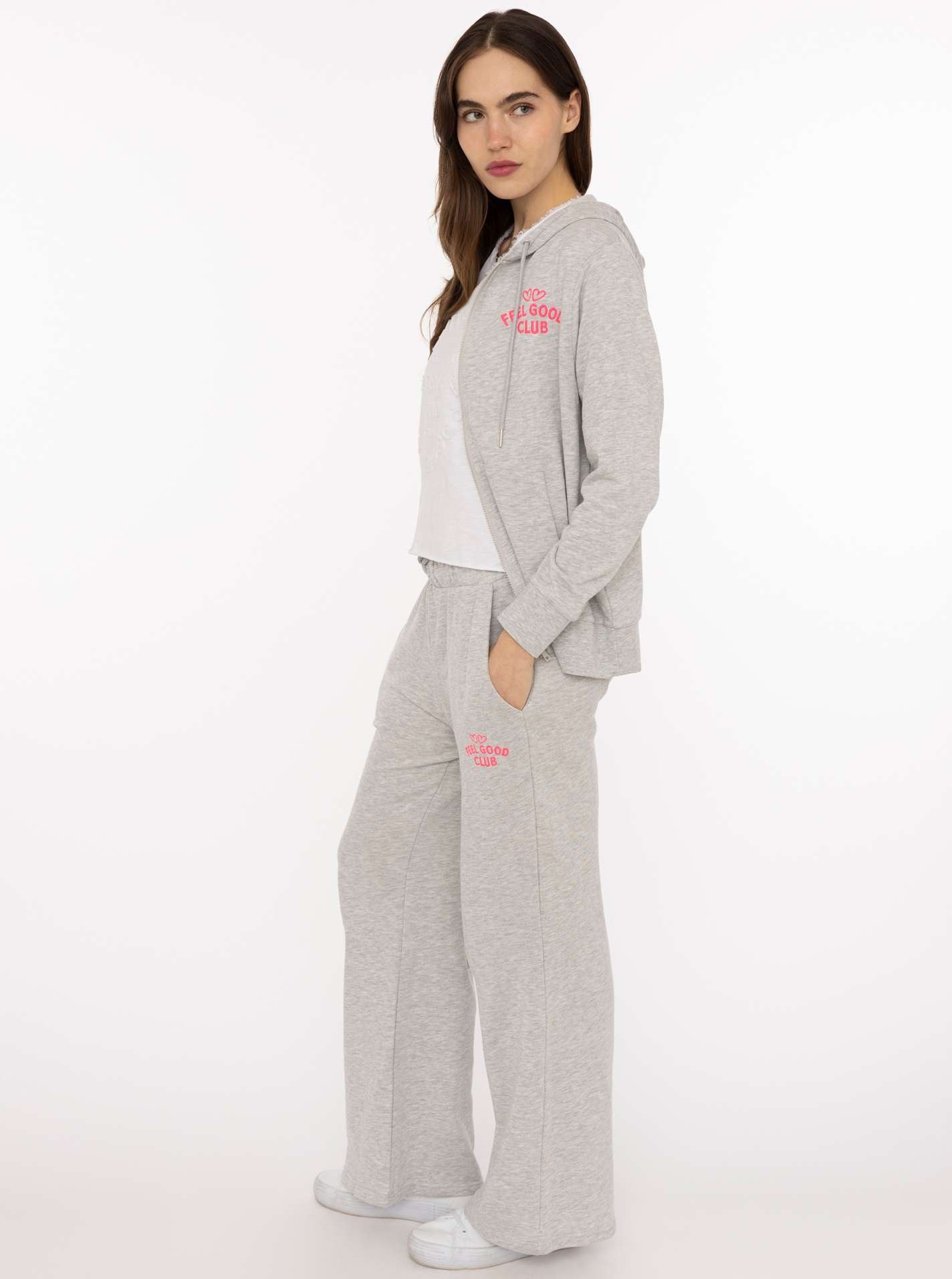 Zwillingsherz Sweat à capuche »"Feel Good Club"« Kapuze, zum Binden, Taschen, kleine Stickerei vorne