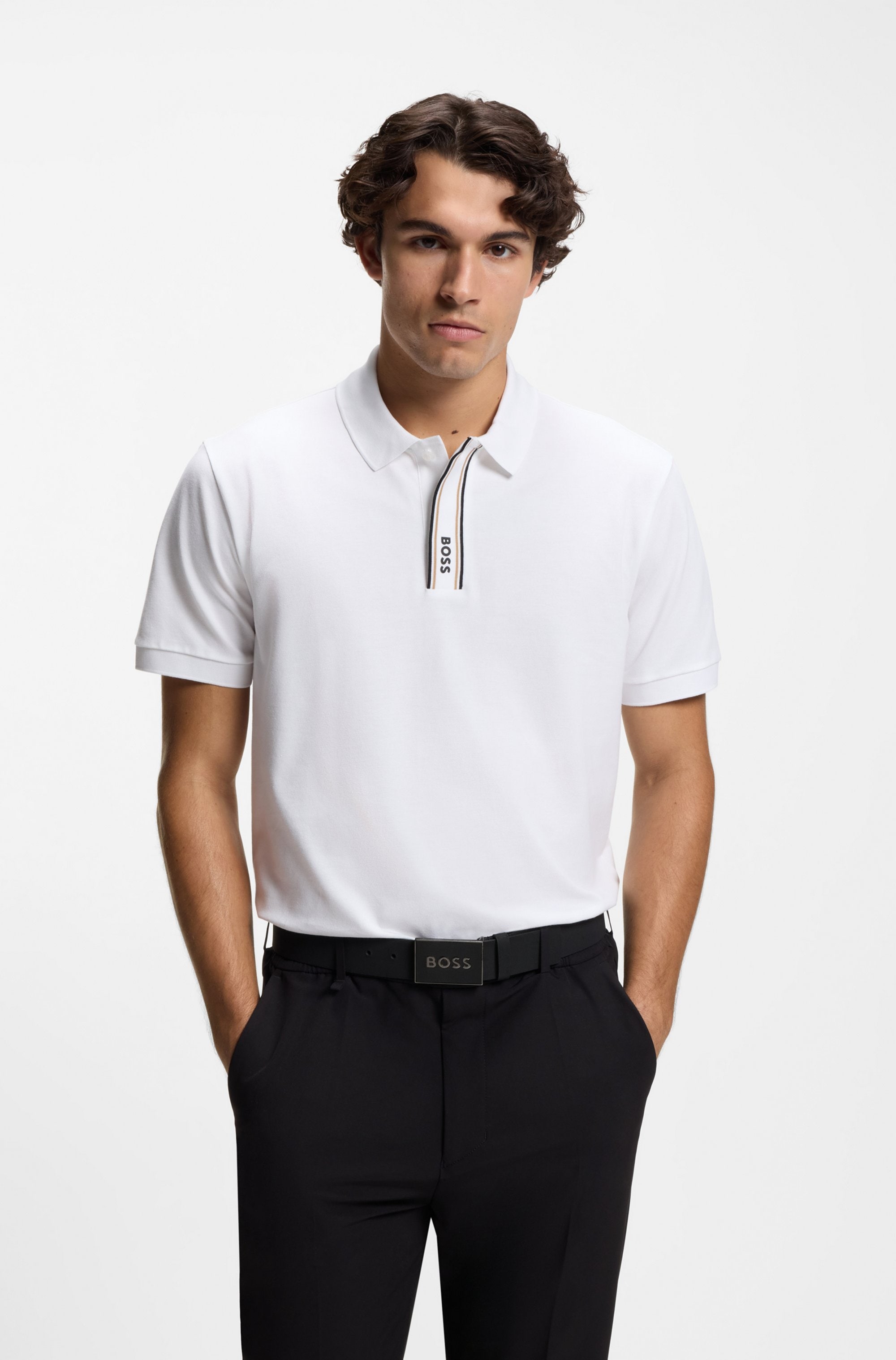 BOSS Ceinture en cuir »Boss Icon-S1 Sz40« mit grossem BOSS Schriftzug auf der Schnalle