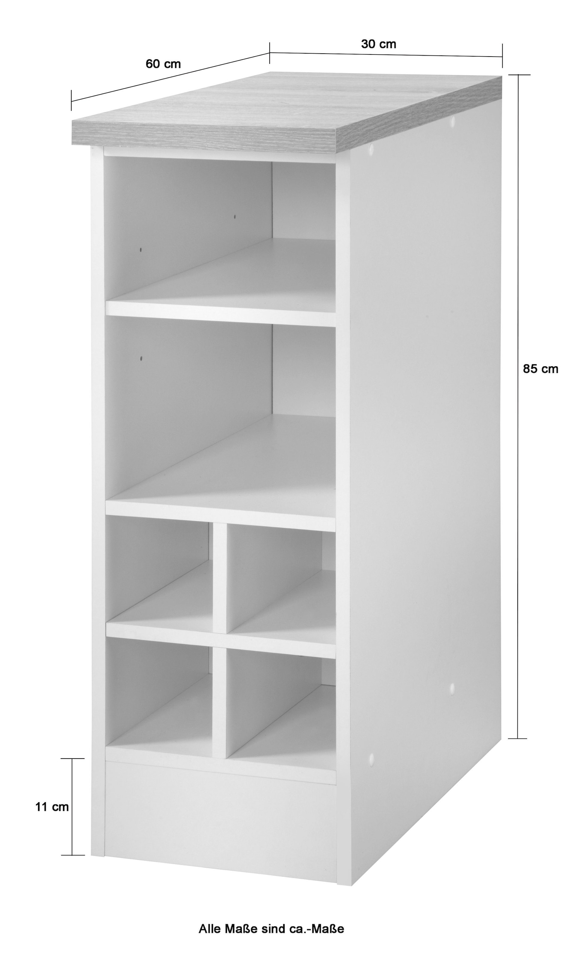 KOCHSTATION Armoire basse »KS-Stockholm« façades MDF de haute qualité