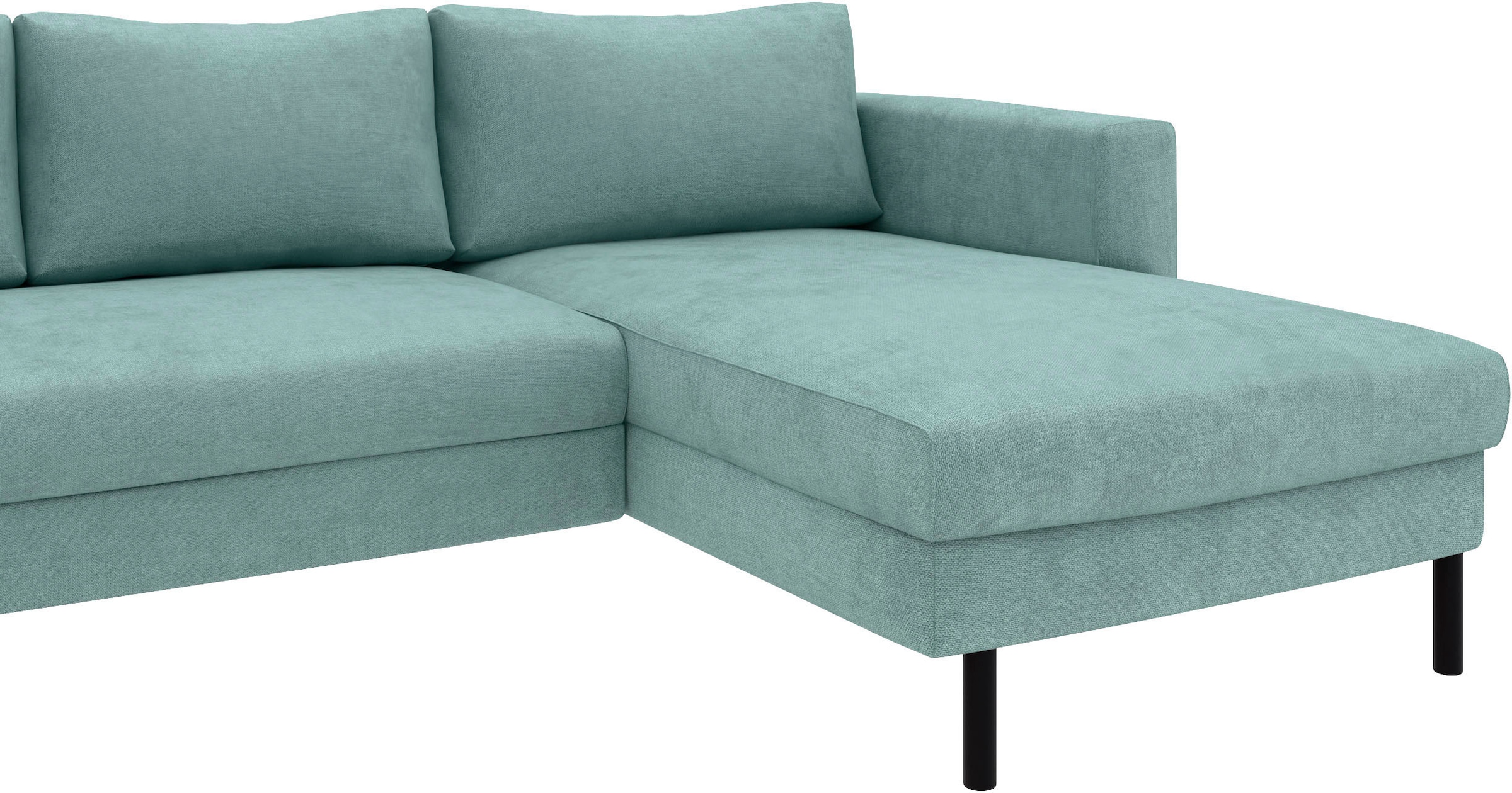 TRENDMANUFAKTUR Wohnlandschaft »Amazing II, wahlw. mit Schlaffunktion & Bettkasten, Fuss schwarz« Sofa in U-Form, in Cord, Struktur LEO o. Struktur LINO, Breite 305 cm