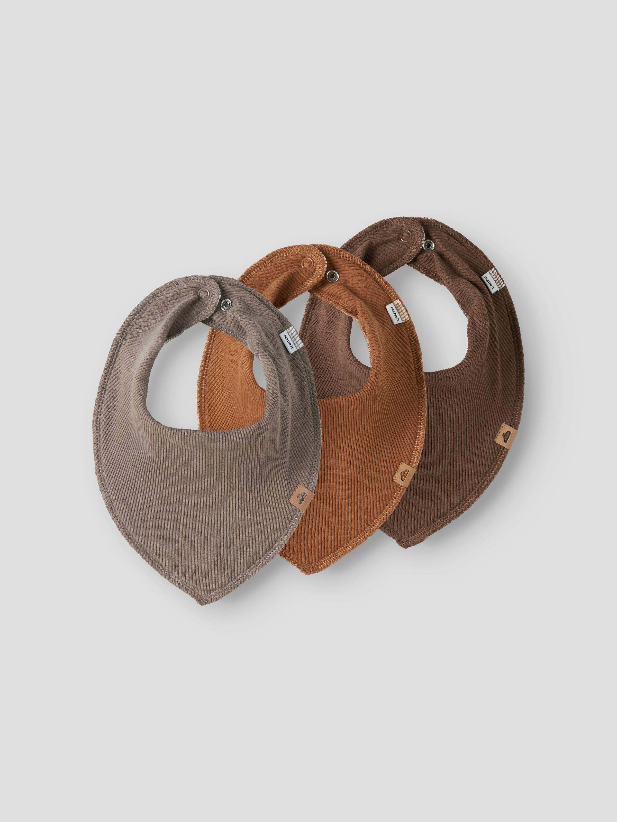 Name It Dreieckstuch »NBNYVETTI 3P SCARF BIB NOOS« 3 Stk. mit Druckknopf zum Verschliessen