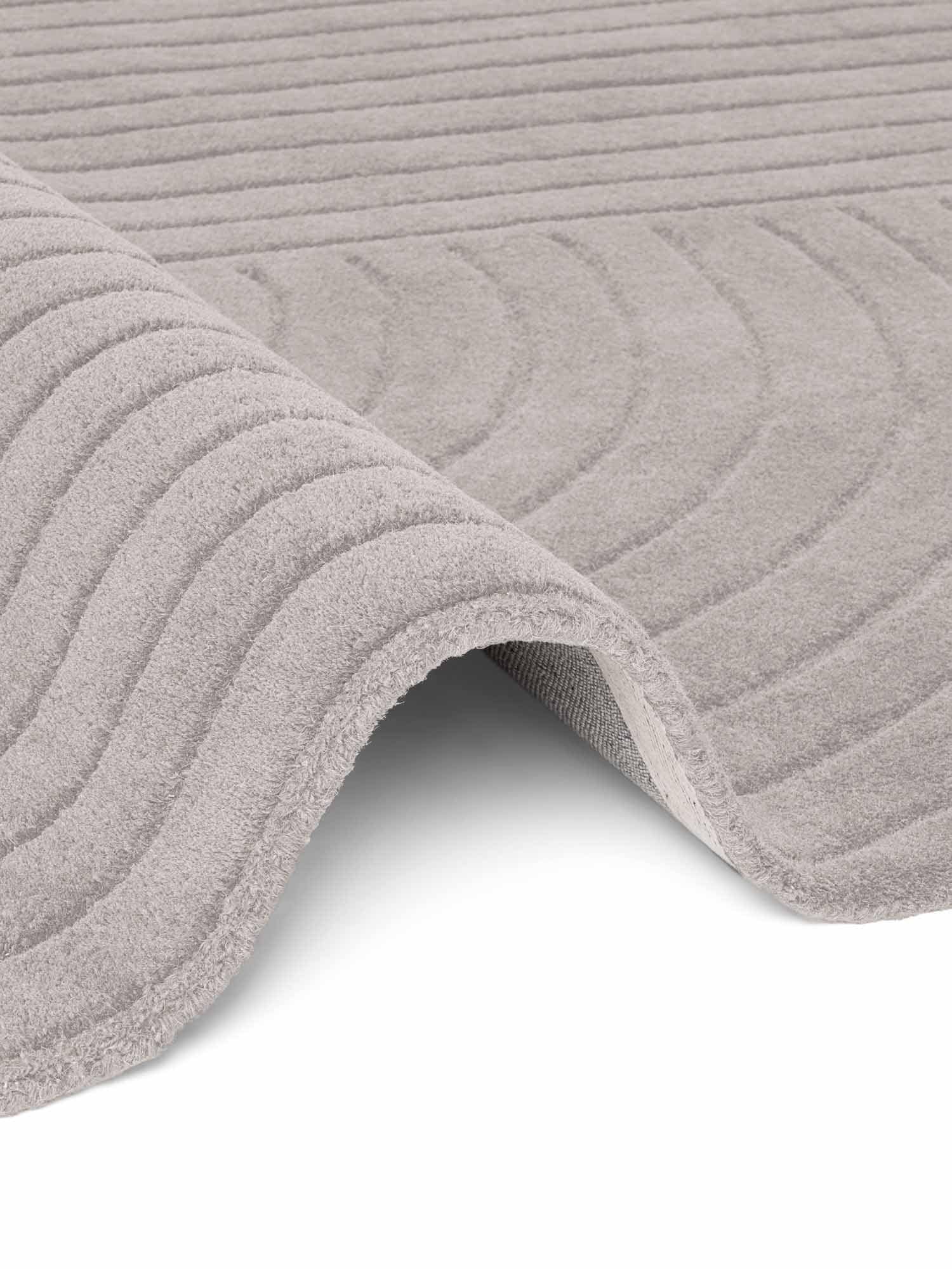 vikosa Tapis en laine »Arcura« Rectangulaire 15 mm Höhe Wolle Handgemacht, Hoch-Tief-Effekt, Geometrisches Linien Wellendesign