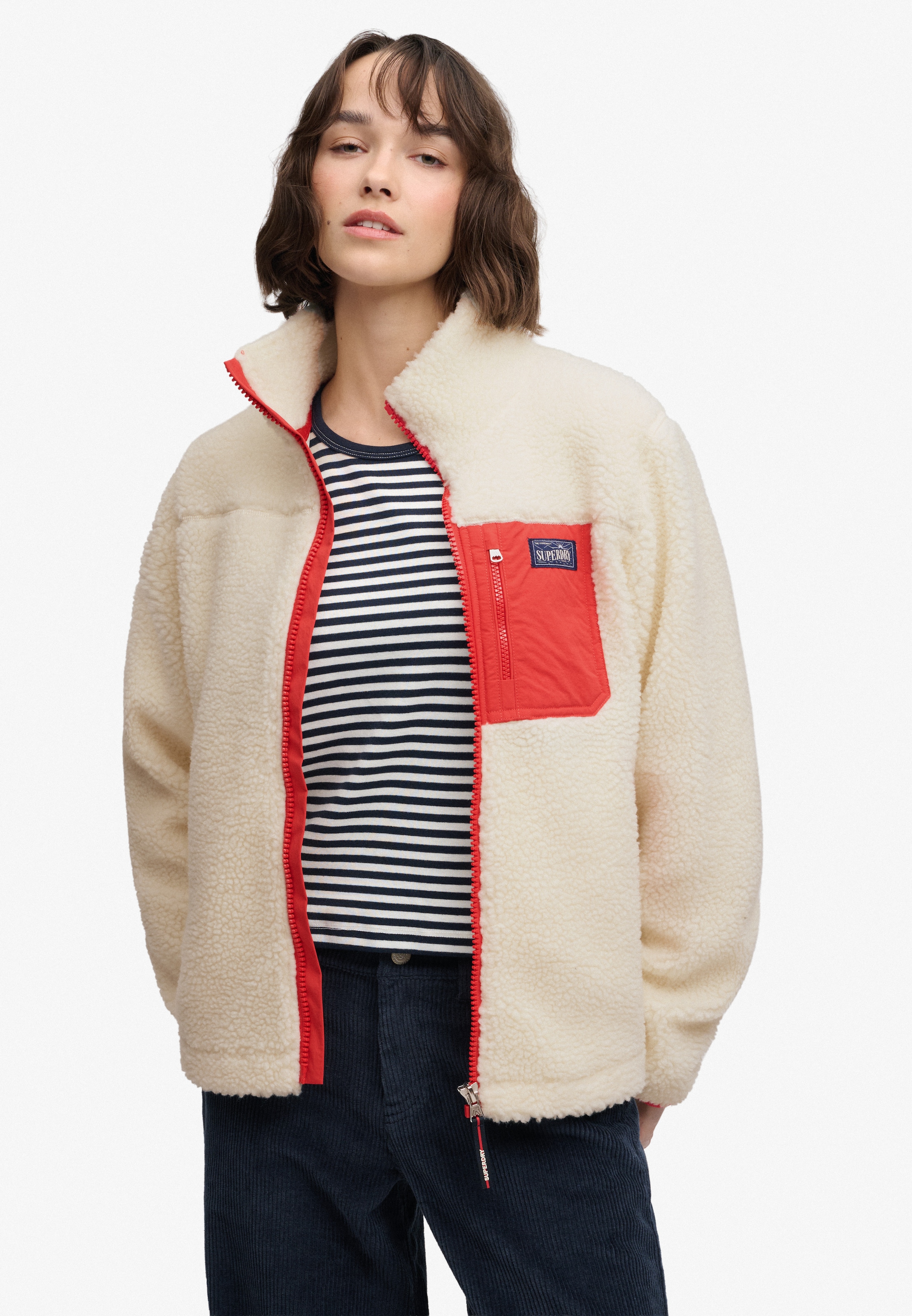 Superdry Sweat à capuche »HERITAGE ZIP THROUGH FLEECE« fibre synthétique, coupe décontractée