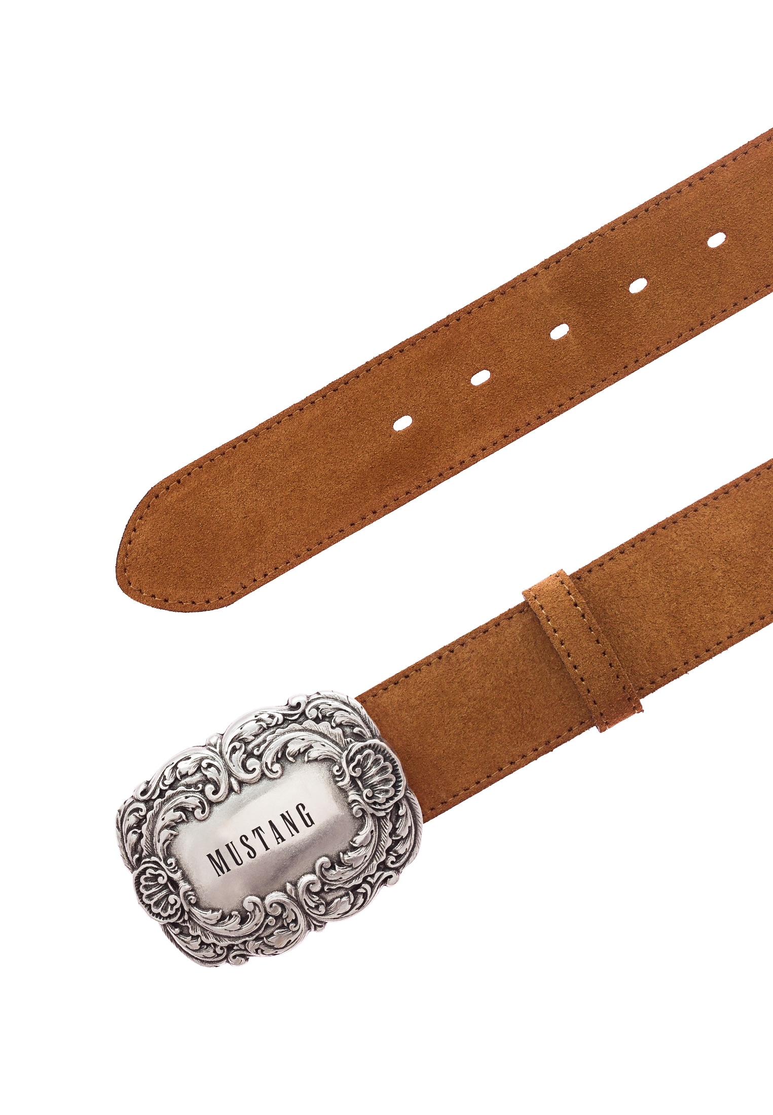MUSTANG Ceinture en cuir 4 cm breit, geschwärzte Koppelschliesse