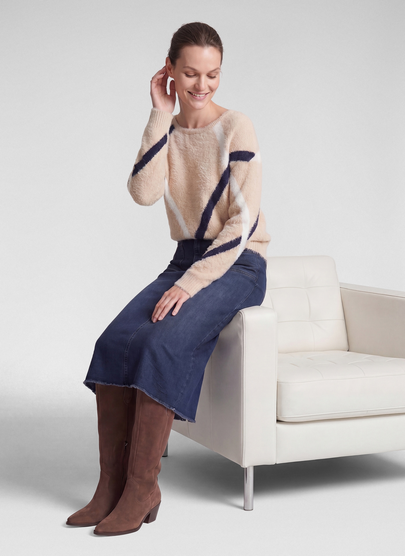 Rabe Pull en tricot avec motif graphique