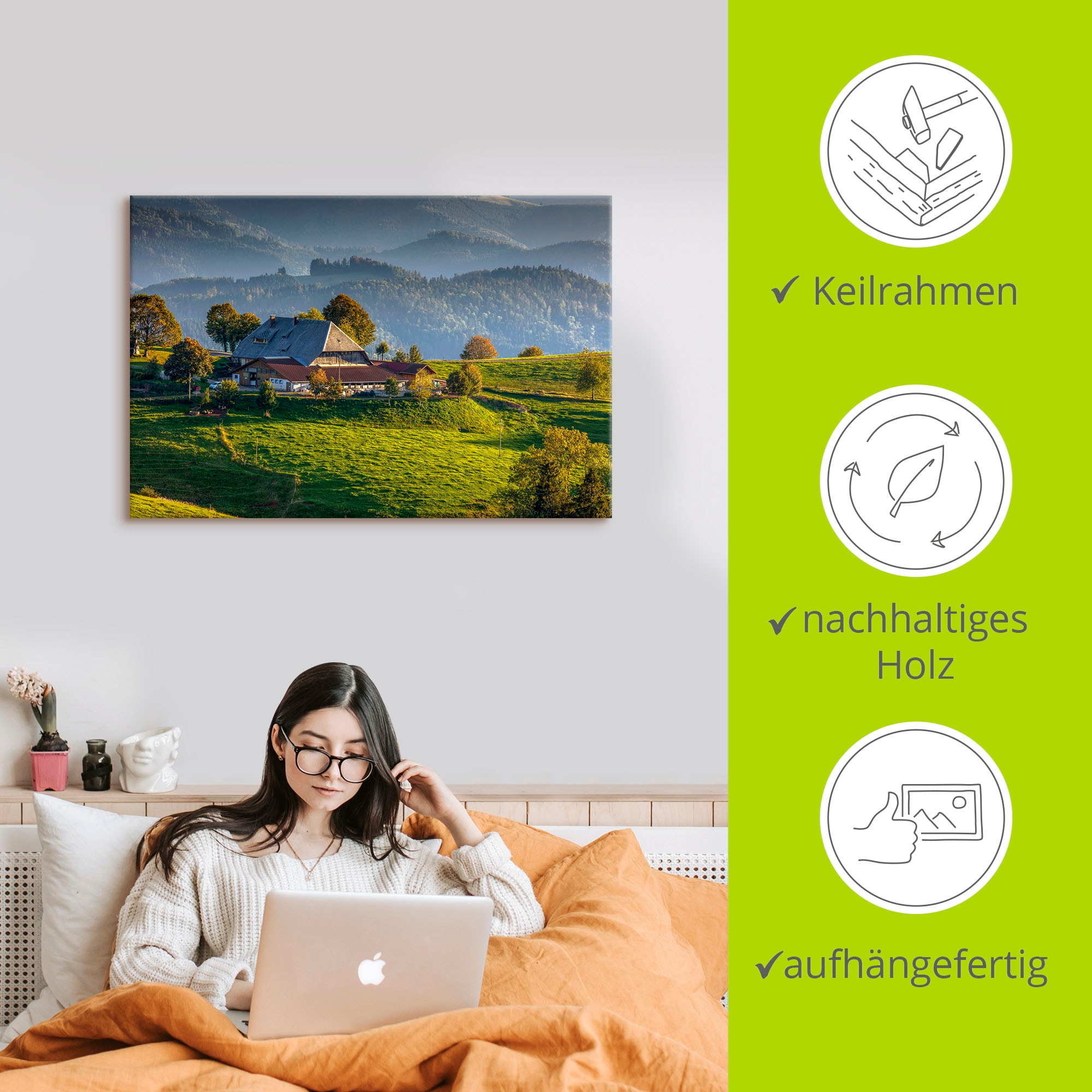 Artland Tableau sur toile »Bauernhof bei St.Peter Schwarzwald« 1 cuis tlg. auf Holzrahmen gespannt