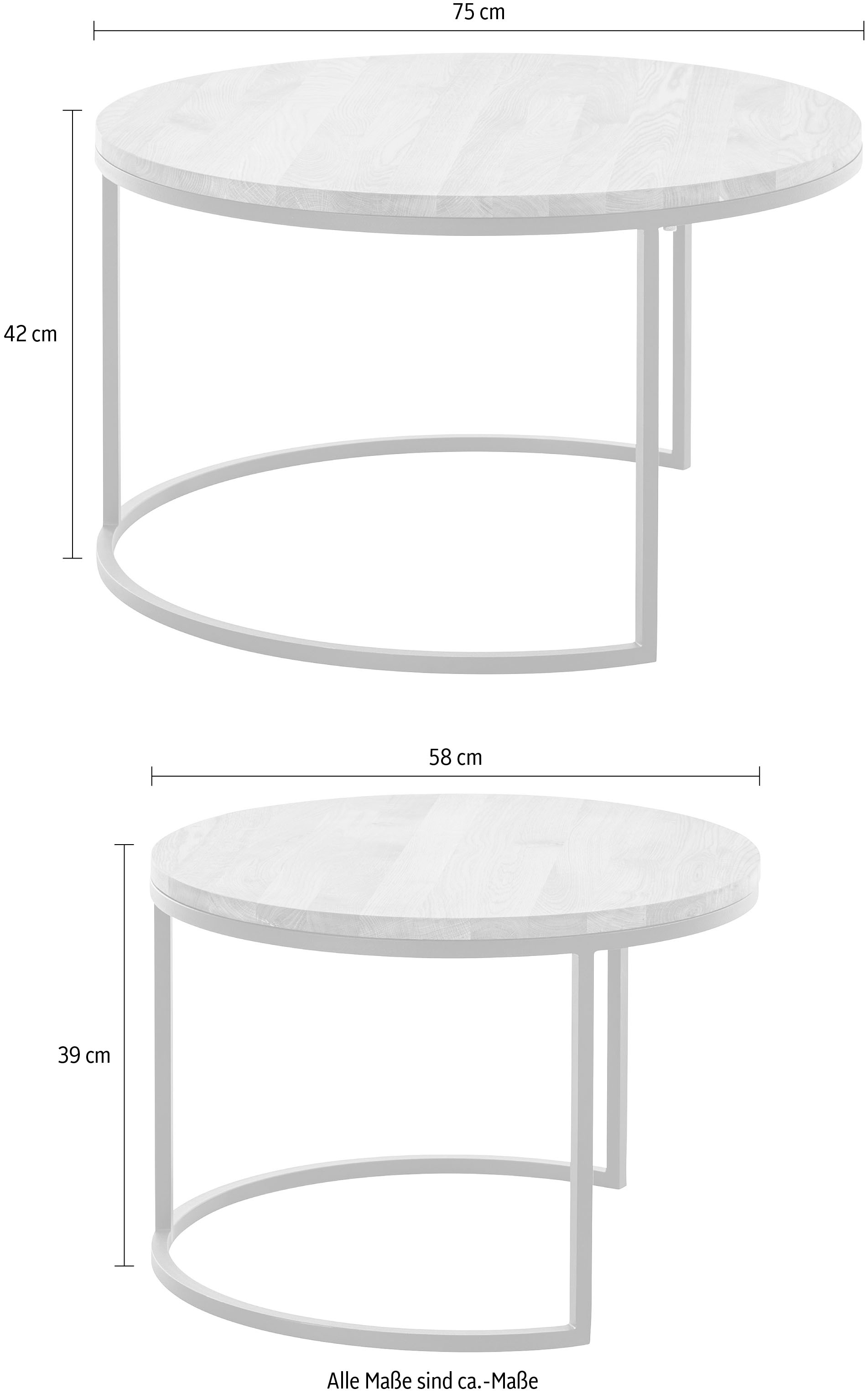 Home affaire Table basse Set, Zwei Couchtische im Set, 2 cuis tlg.