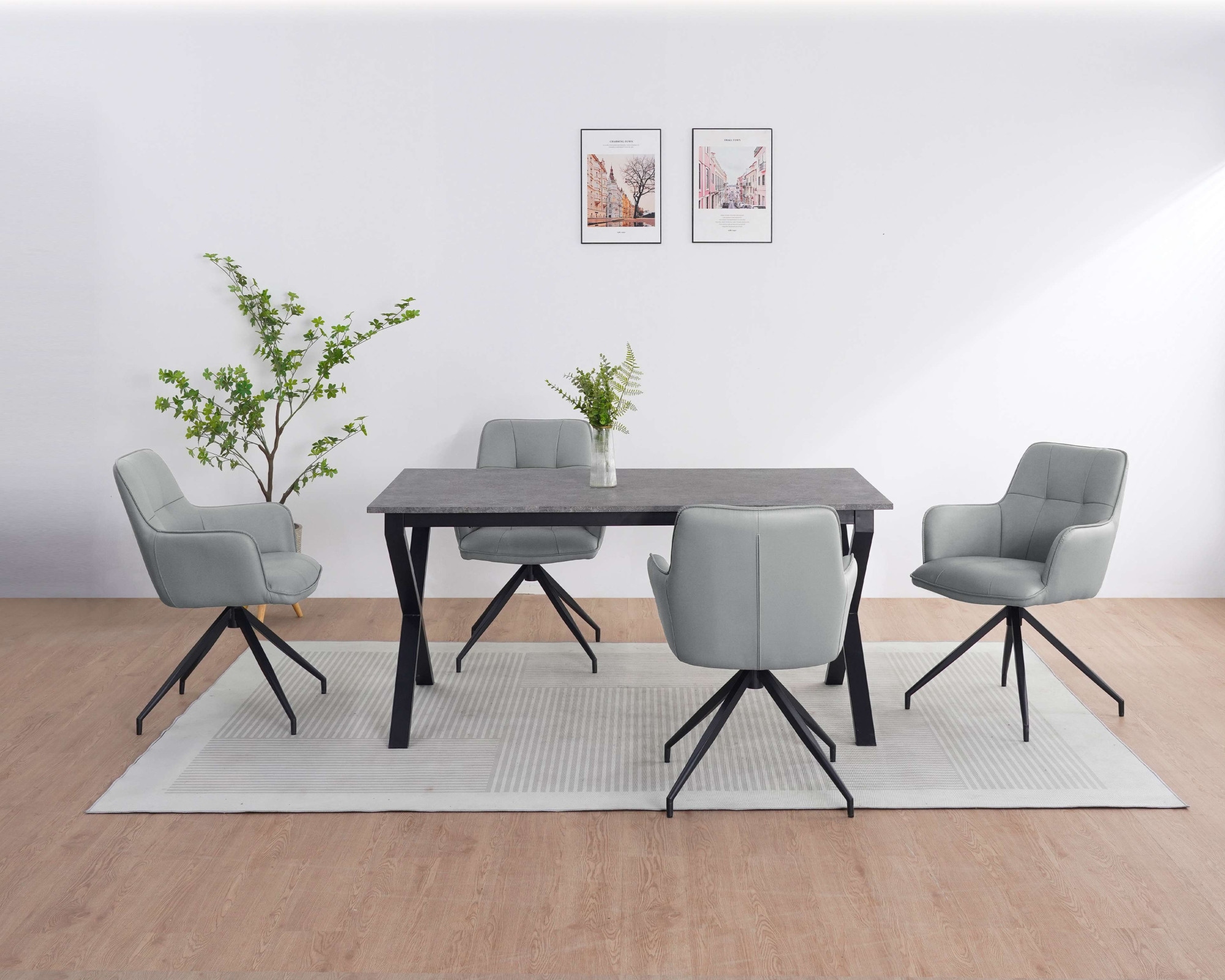 GOODproduct Chaise de salle à manger »Cardiff« () 1 cuisSitzschale 360° drehbar, Kunstleder Bezug, Sitzhöhe 49 cm