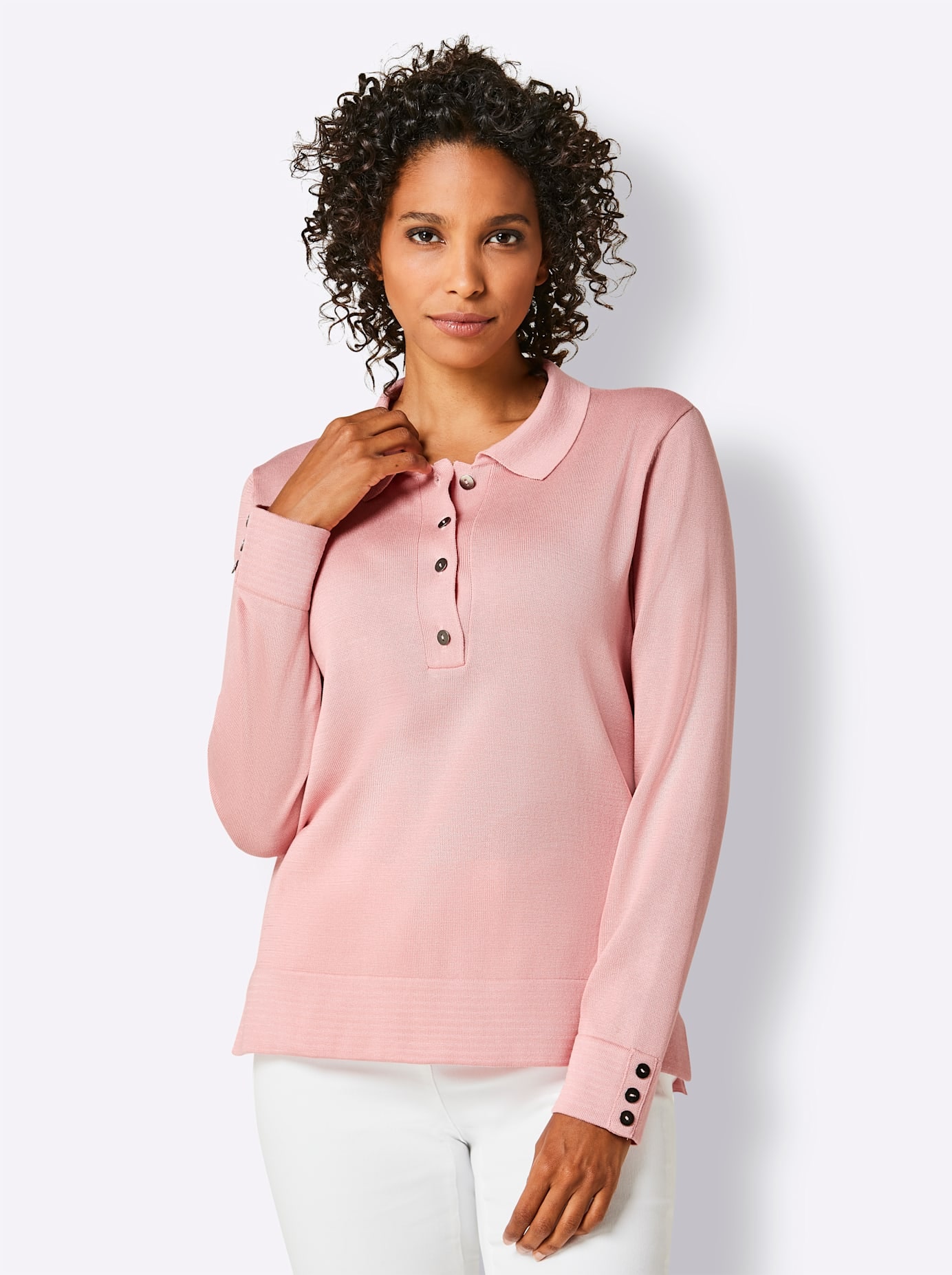 CREATION L PREMIUM Pull à col polo »Baumwoll-Pullover«