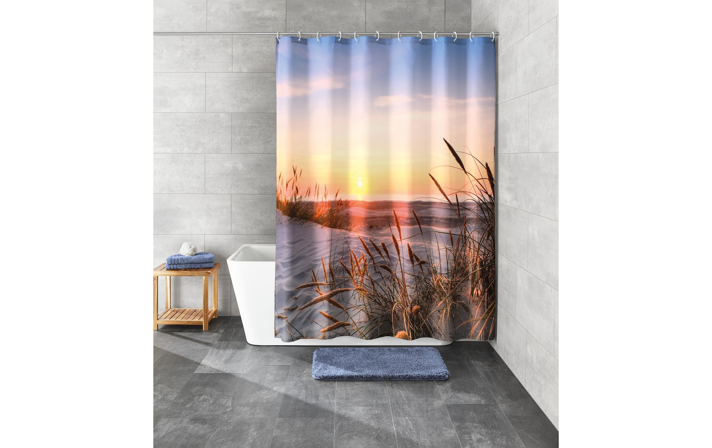 Kleine Wolke Duschvorhang »Juist« Breite 180 cm Set, 