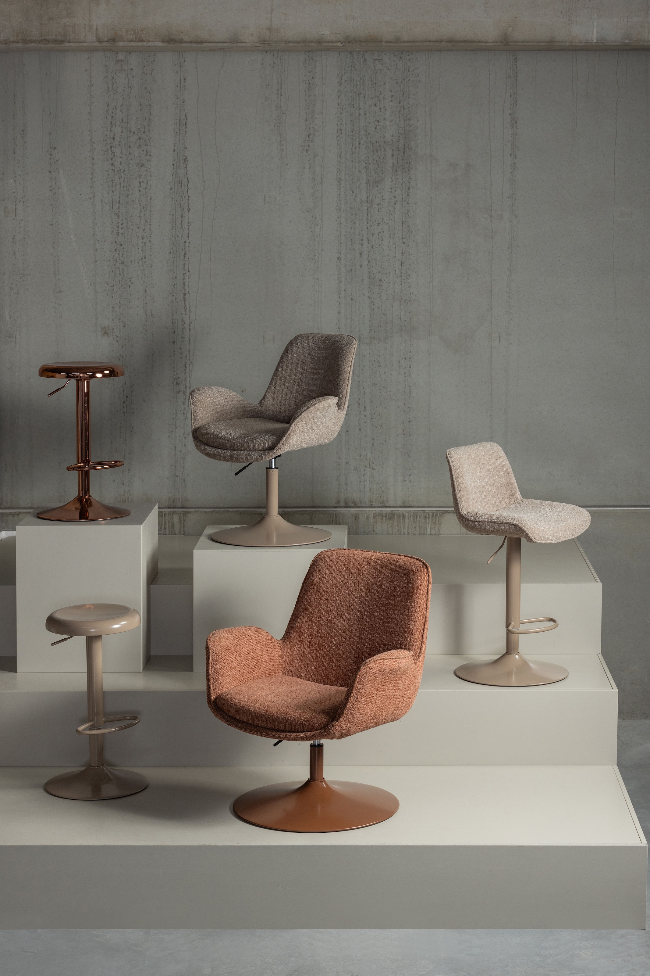 WOOOD Fauteuil pivotant »Marten mit Nova-Gewebtem Bezug höhenverstellbar B 79 x T 76 x H 91 cm« capacité de charge 120 kg, très haute résistance à l'usure, accoudoirs intégrés