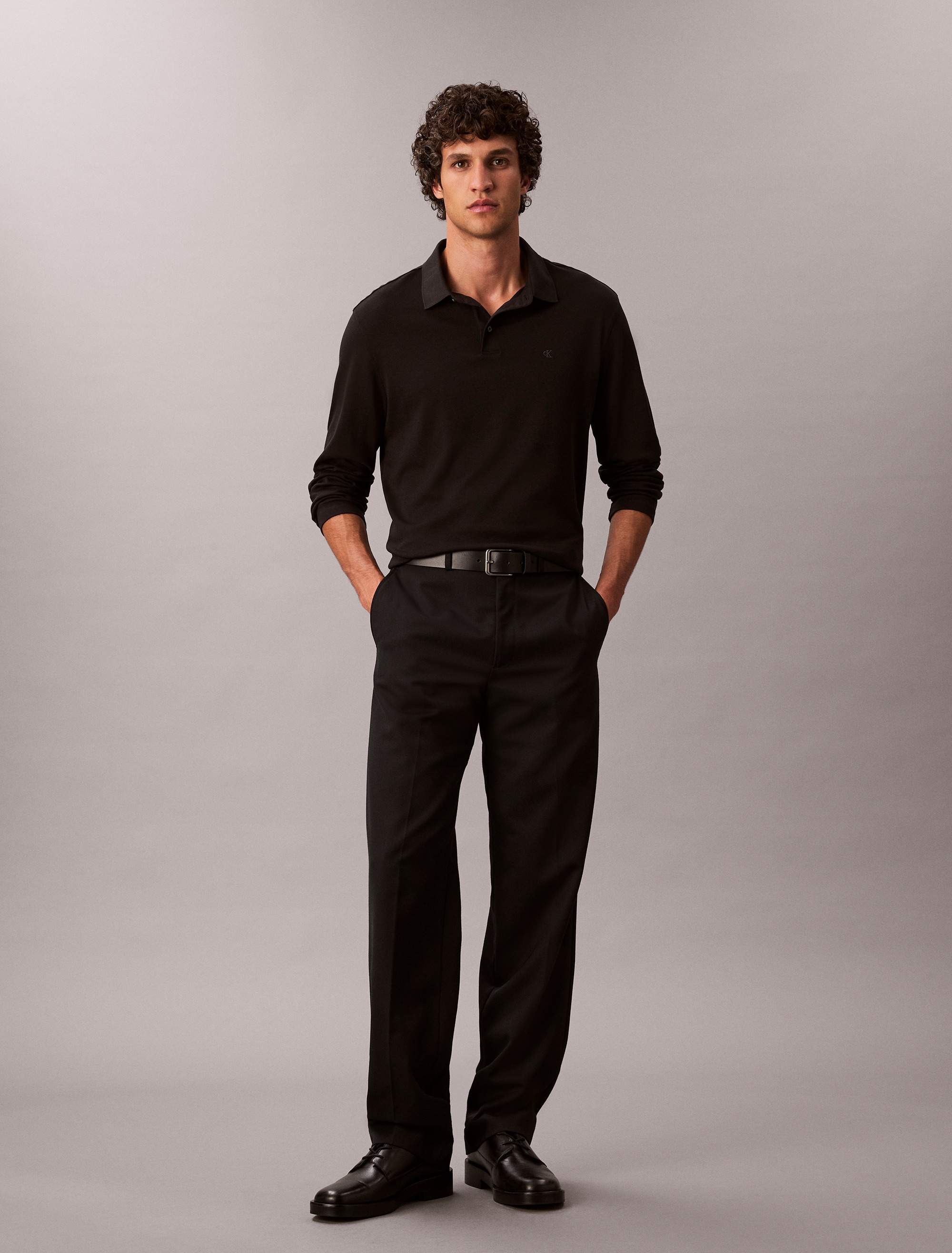 Calvin Klein Langarm-Poloshirt »LS SUPIMA COTTON SOLID POLO« regular fit mit Rundhalsausschnitt
