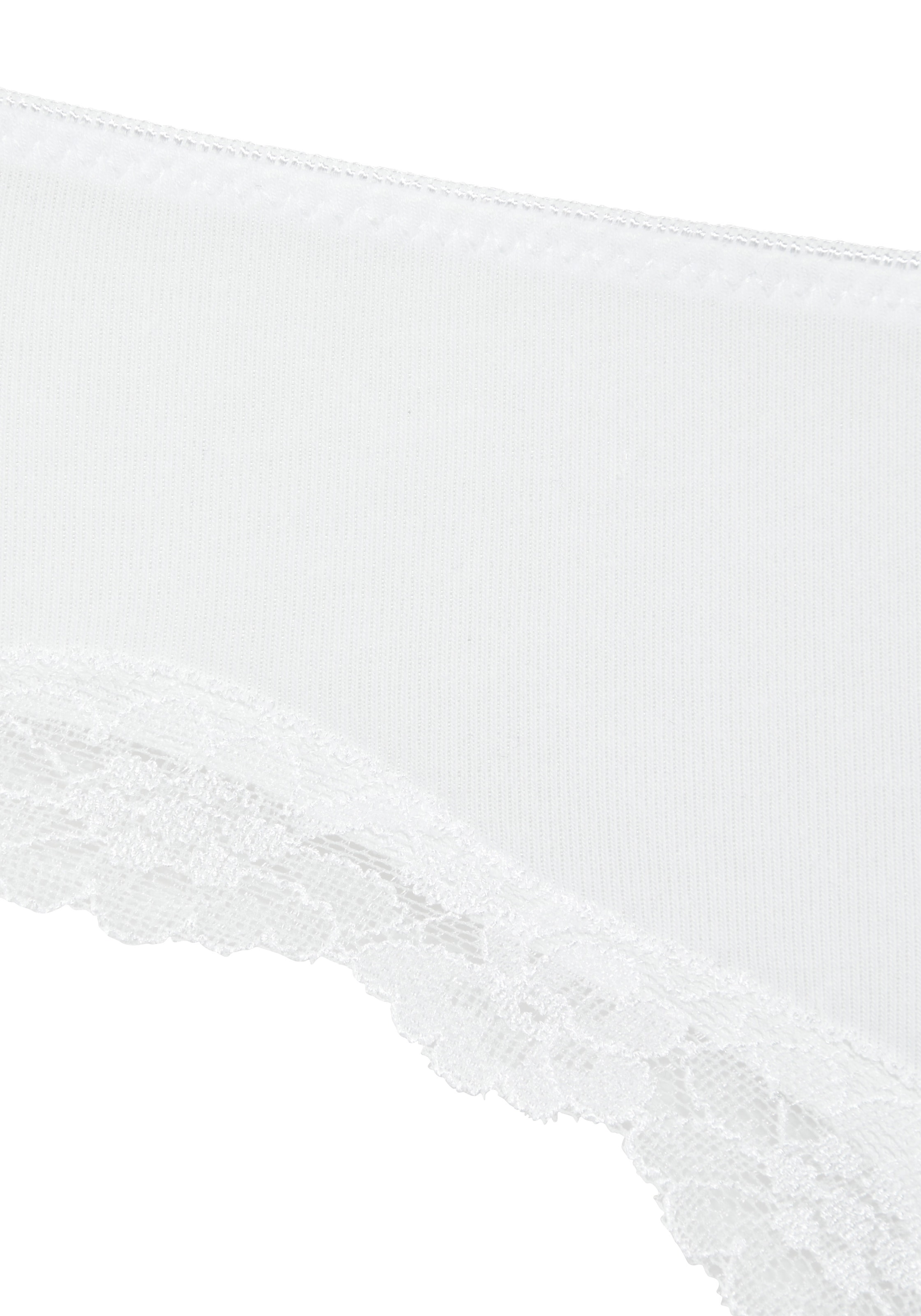 LASCANA Slip 3er-Pack,  aus elastischer Baumwolle mit zarter Spitze