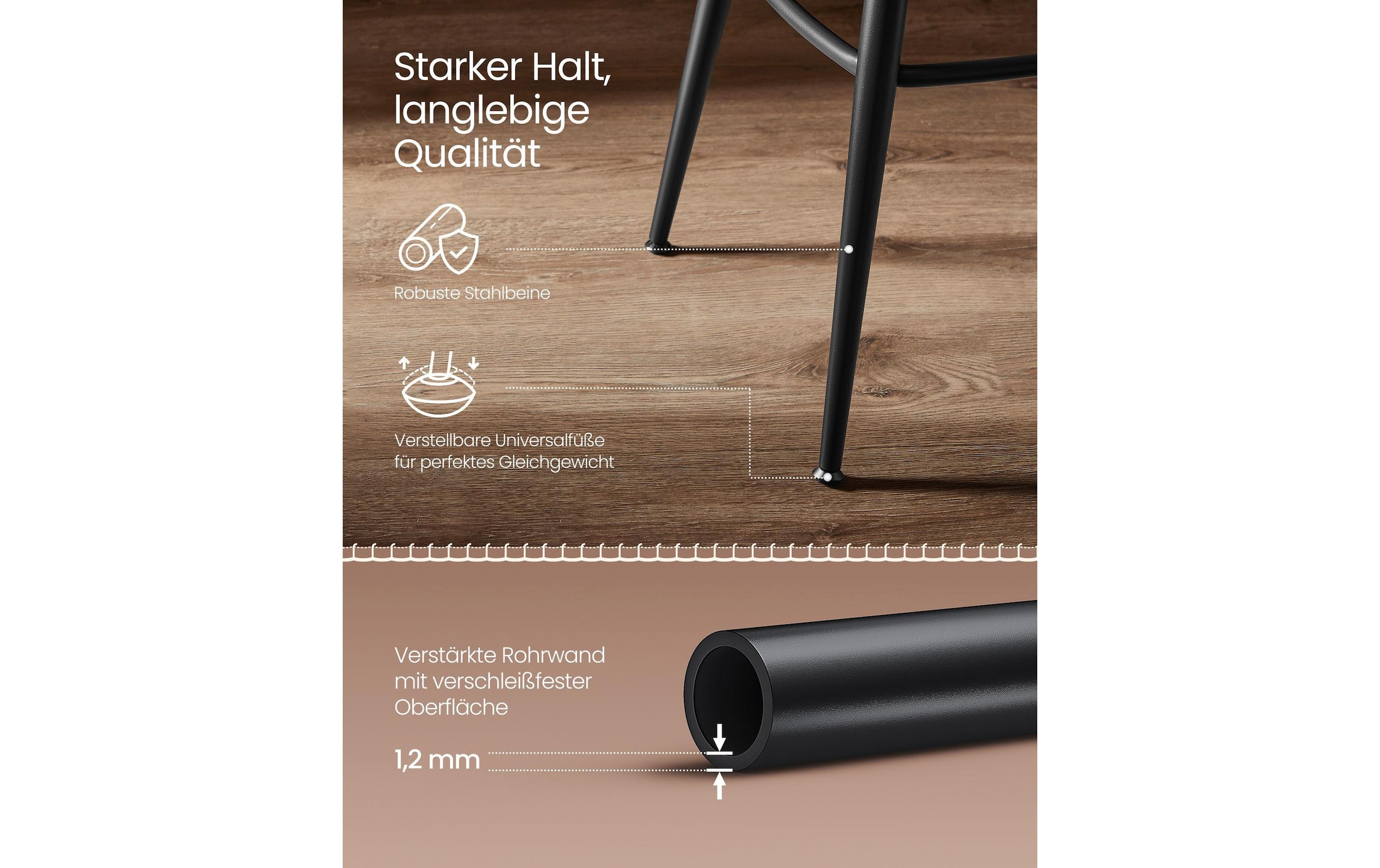 VASAGLE Tabouret de bar »2 Stück 56 x 101.3 cm« 2 cuis tlg.