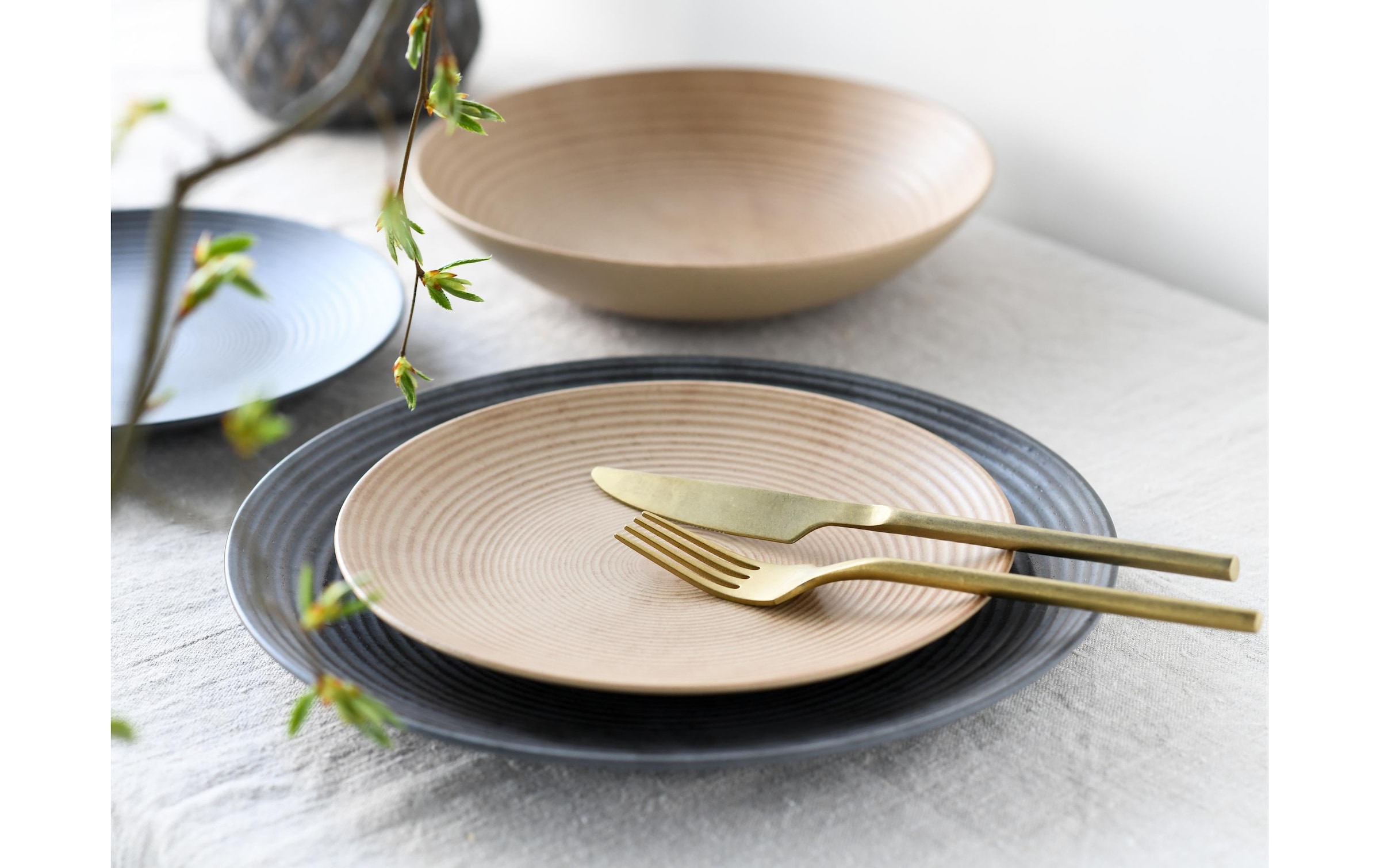 CreaTable Service combiné »Teller-Set Anthrazit/Sand«