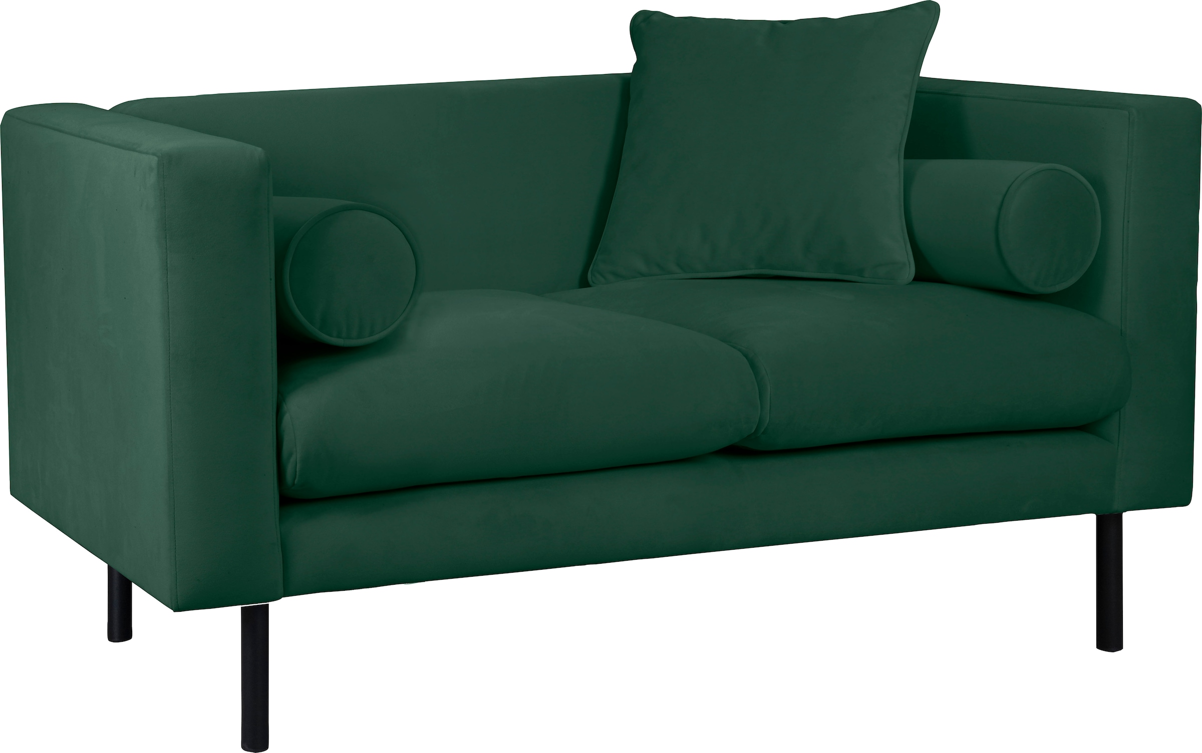 Home affaire 2-Sitzer »Lillibeth Designsofa mit Wellenunterfederung, Masse B/T/H: 155/74/83 cm« Zierkissen als Wendekissen, in Samtoptik oder Cord