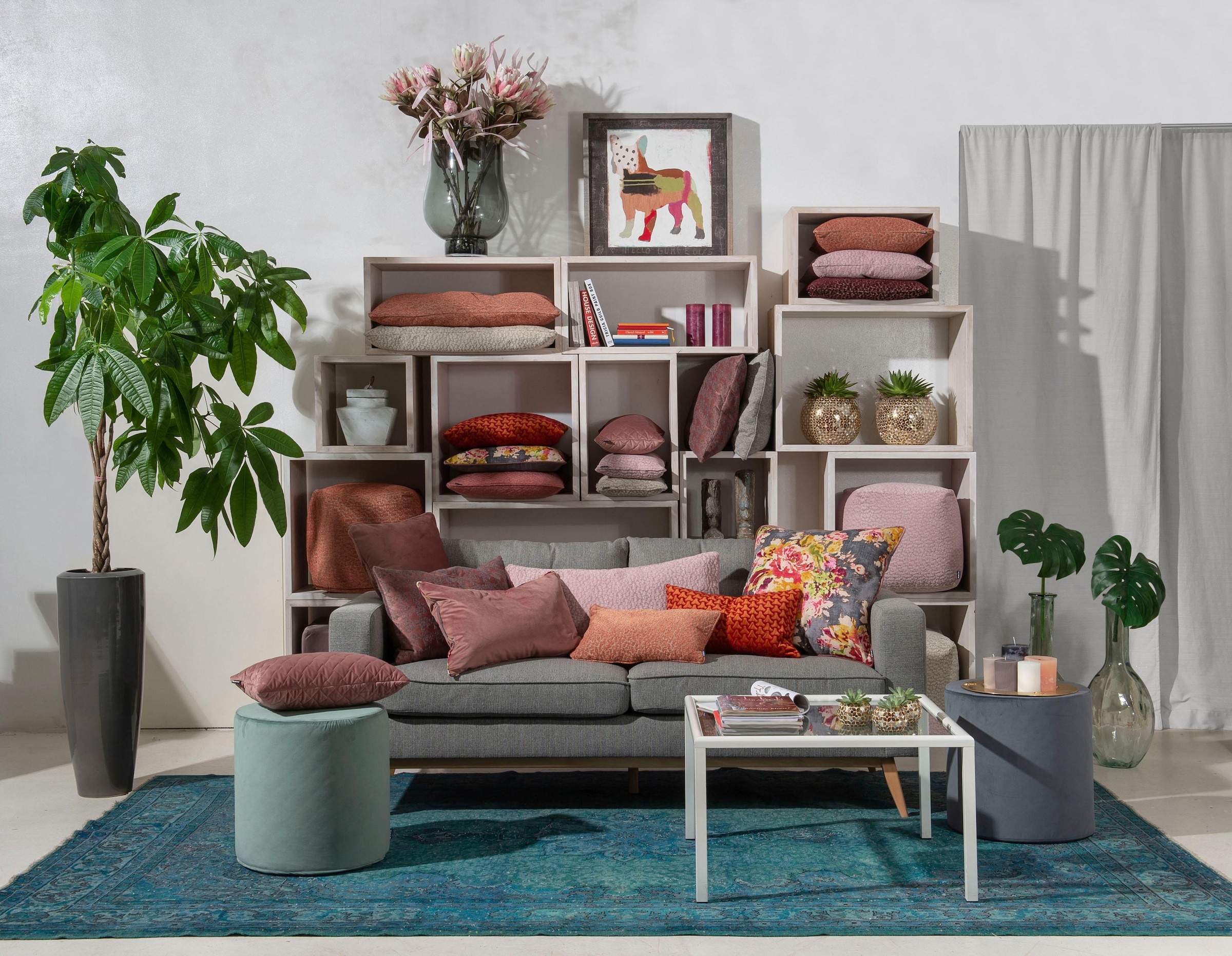 H.O.C.K. Coussin décoratif »Sheffo« Strukturstoff, Kissenhülle mit Füllung, 1 Stück