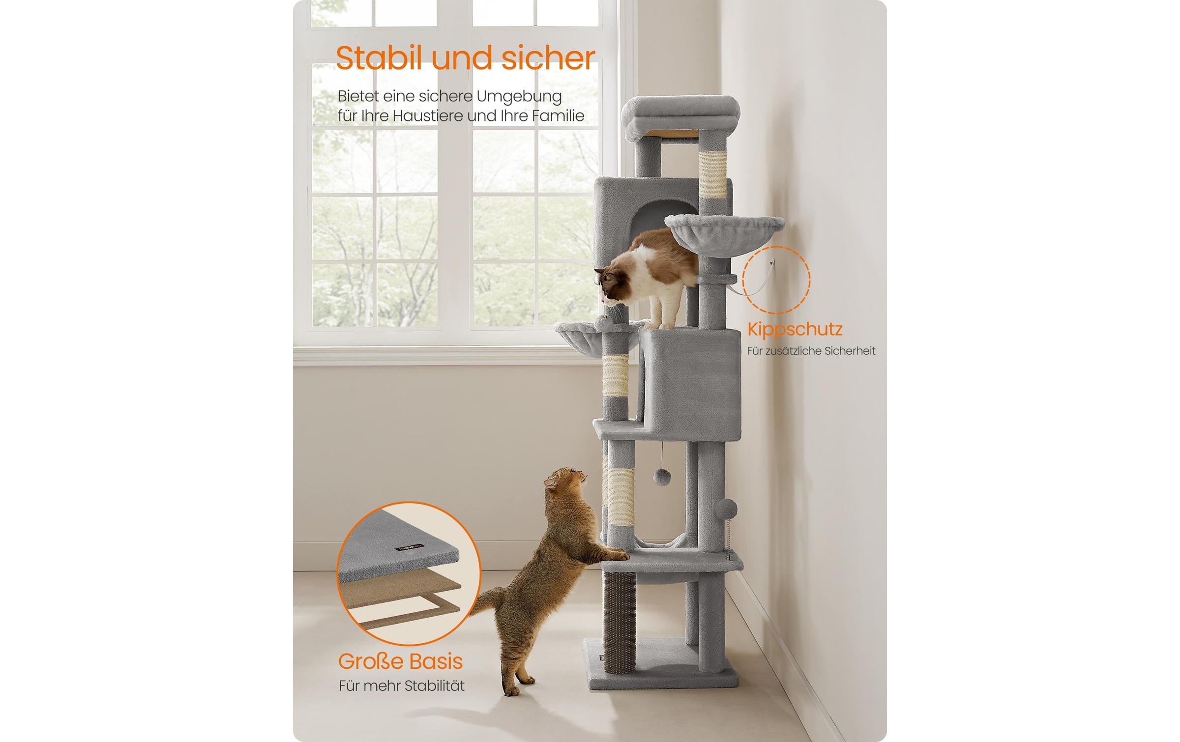 FEANDREA Kratzbaum »für Wohnungskatzen 178 cm« 175 cm hoch