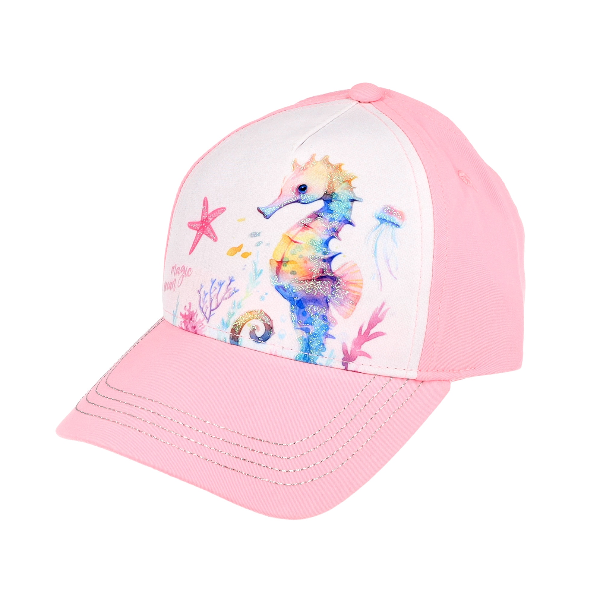 MAXIMO Baseball Cap 1 Stk. Rosa, Seepferdchen, Glitzer, Klettverschluss, Basecap, Mädchen